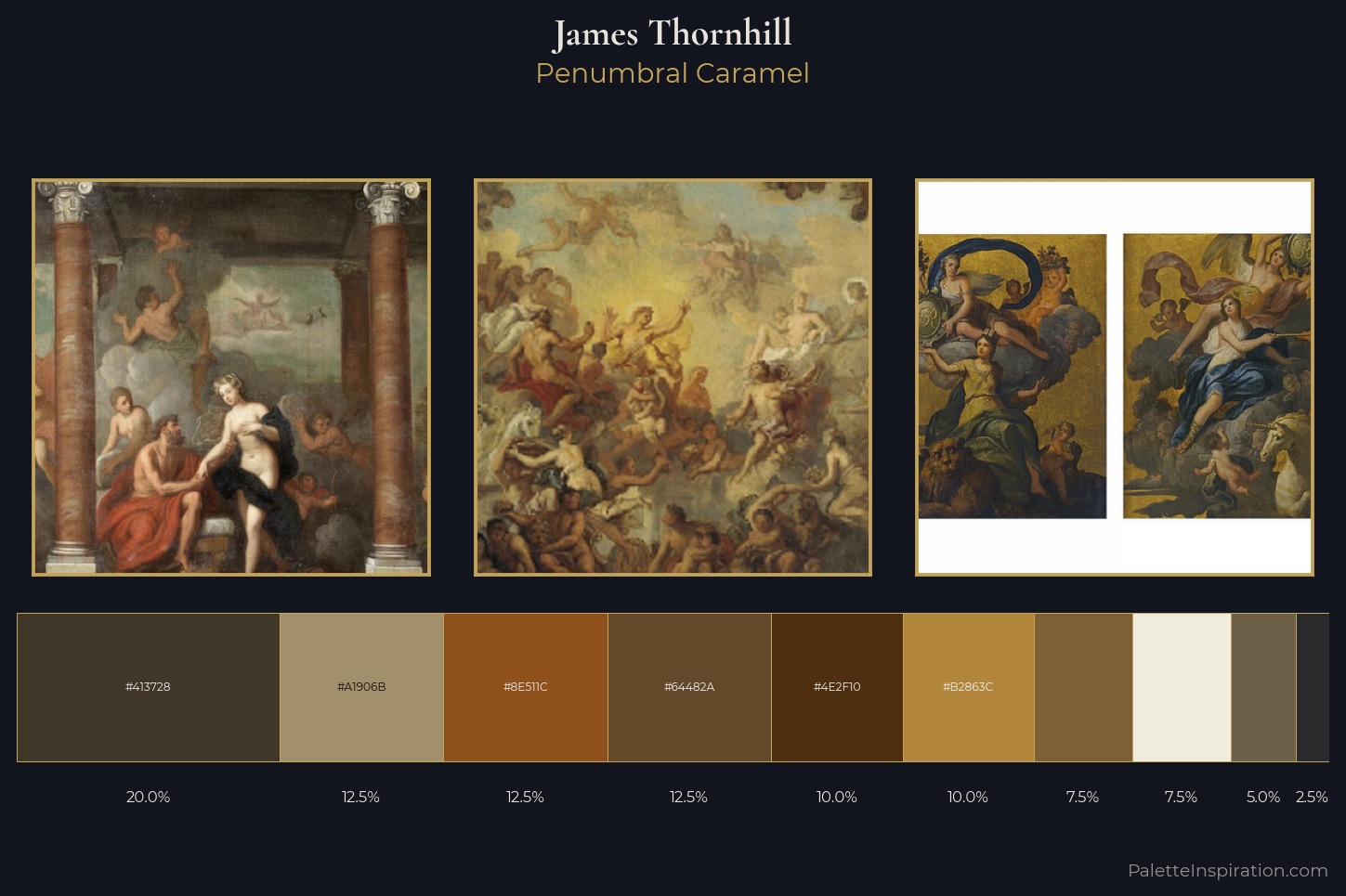 James Thornhill Master Palette — Penumbral Caramel