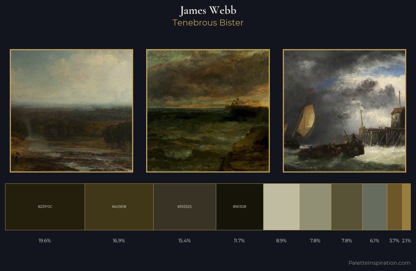 James Webb Palette 13 — Tenebrous Bister