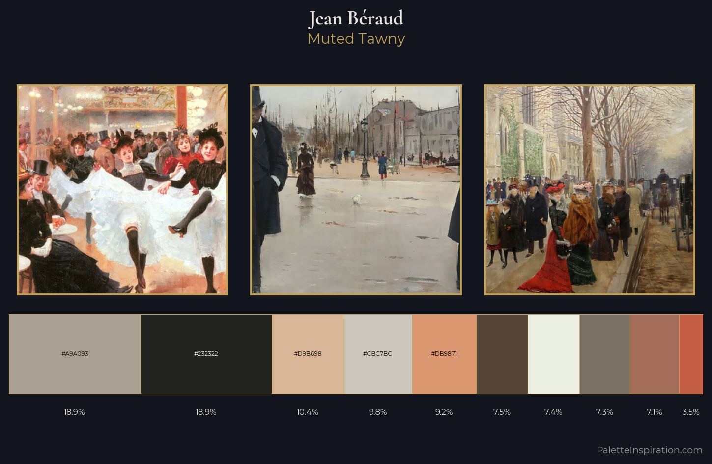 Jean Béraud Palette 3 — Muted Tawny