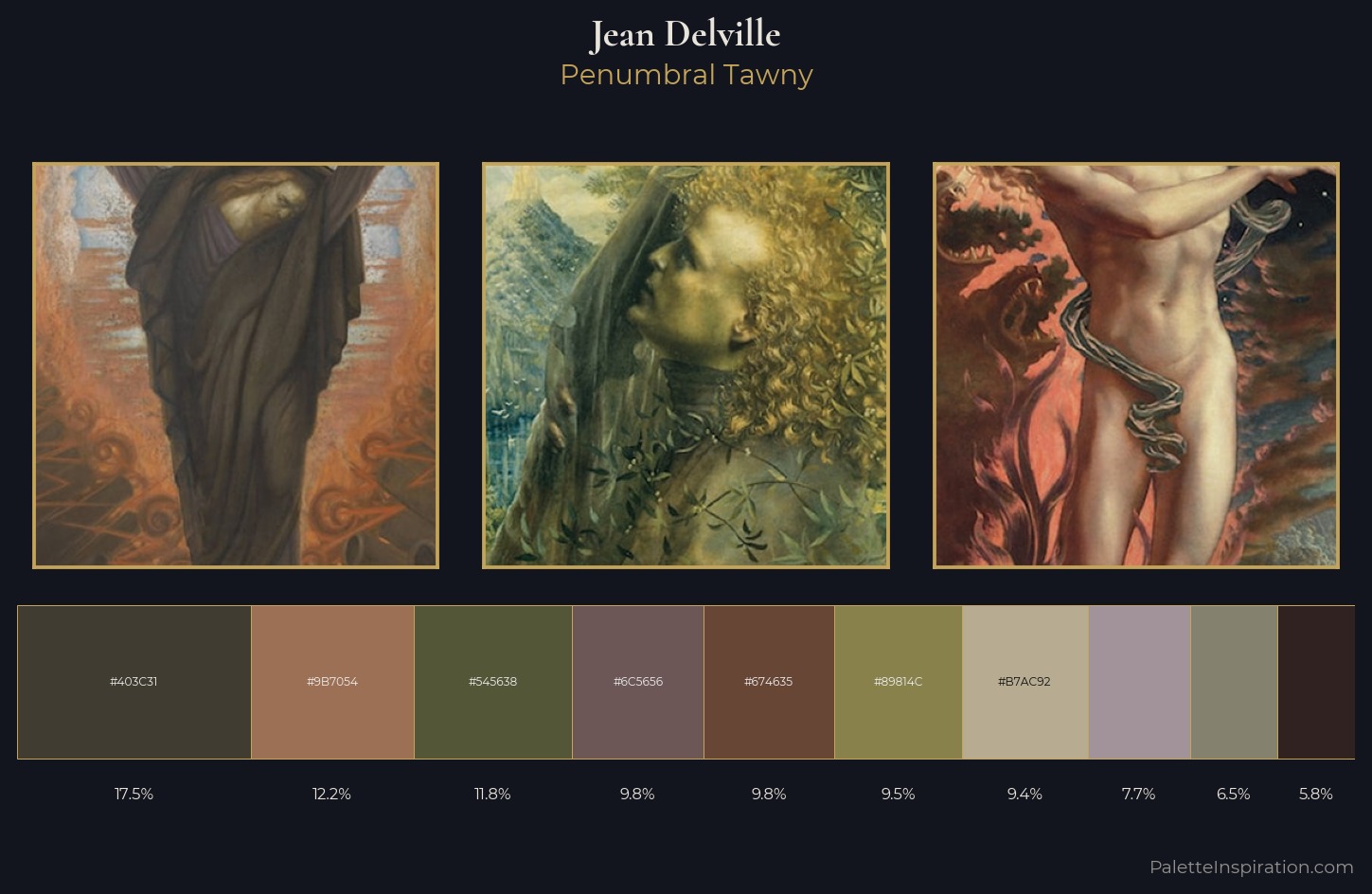 Jean Delville Palette 3 — Penumbral Tawny