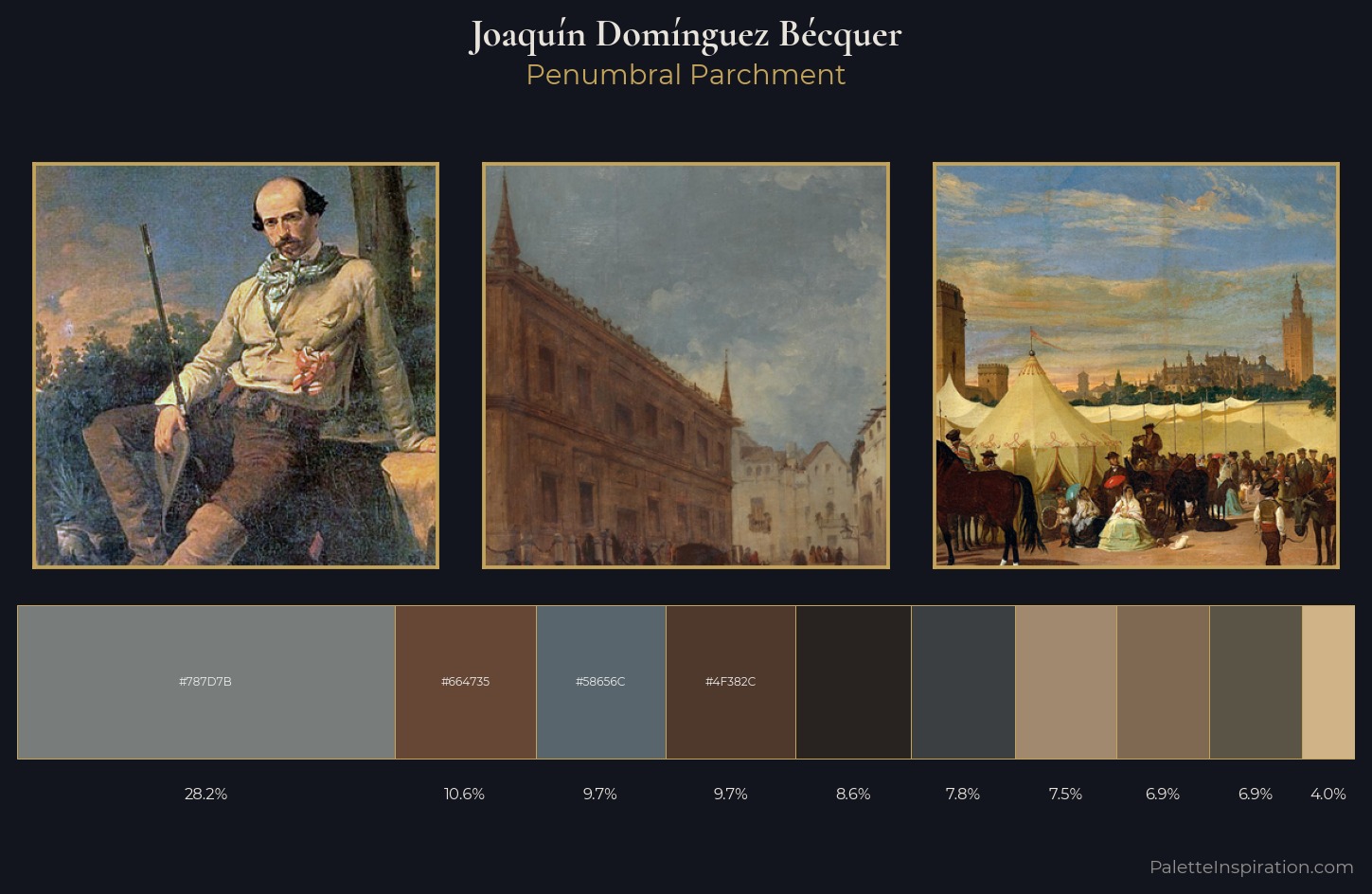 Joaquín Domínguez Bécquer Palette 4 — Penumbral Parchment