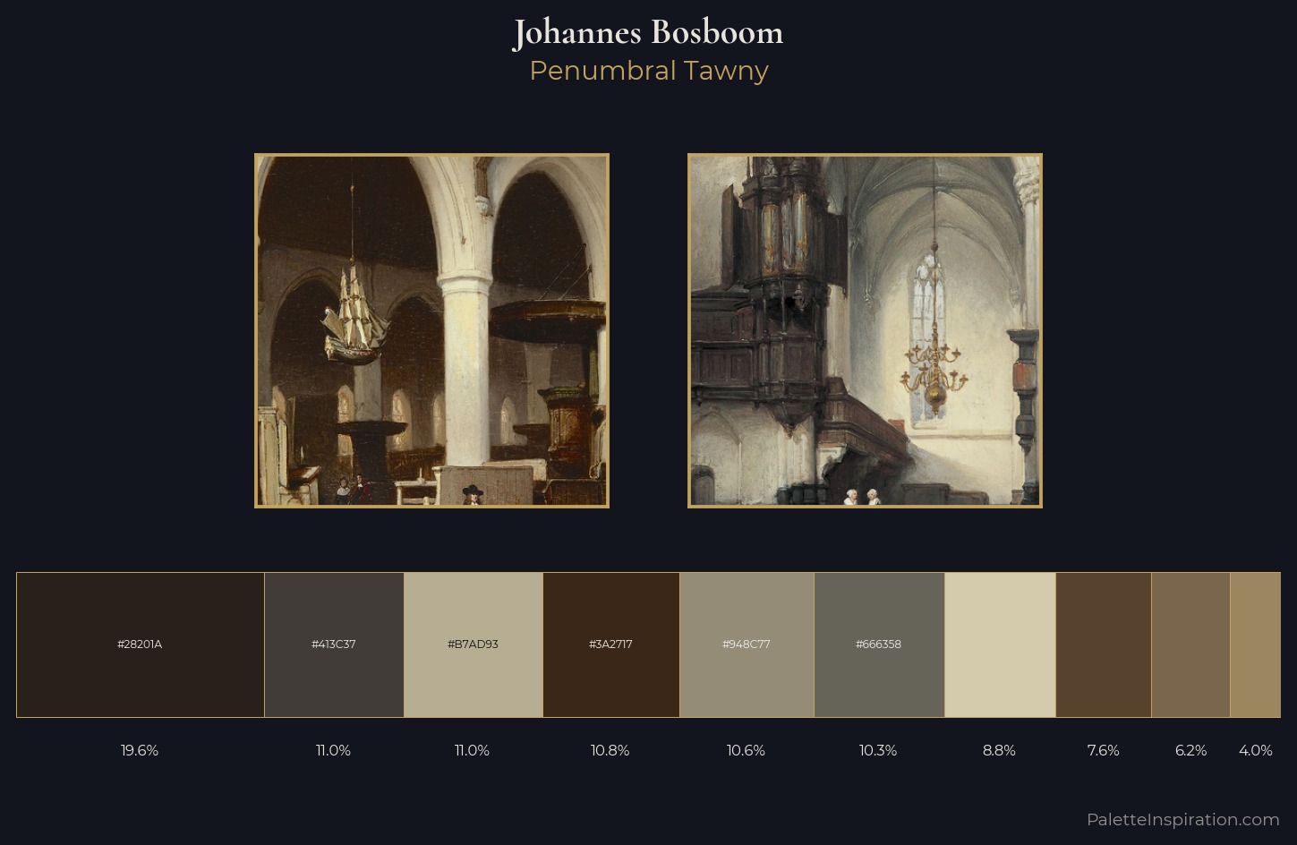 Johannes Bosboom Palette 1 — Penumbral Tawny