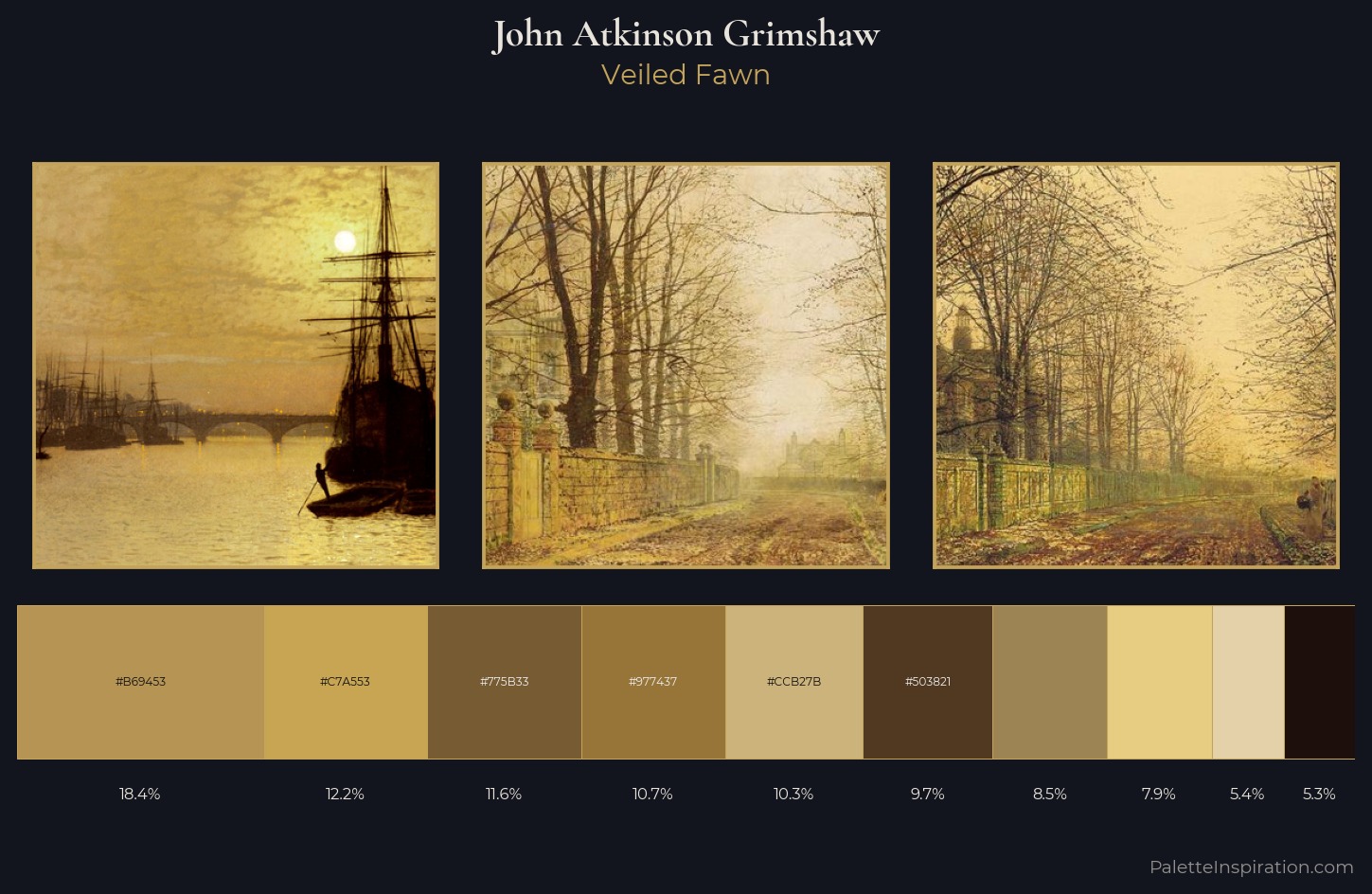 John Atkinson Grimshaw Palette 1 — Veiled Fawn