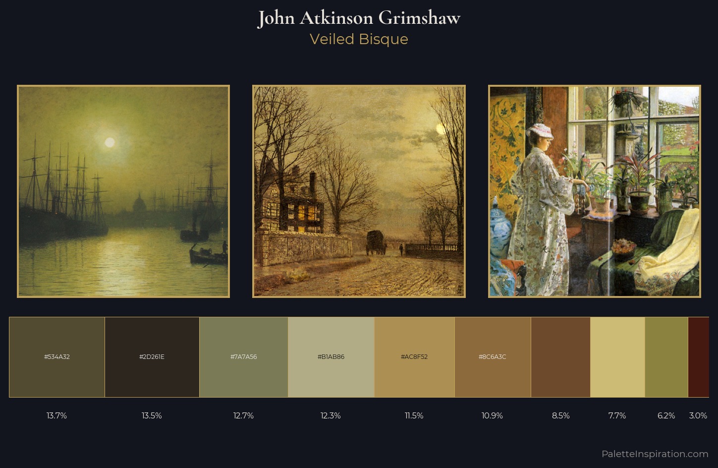 John Atkinson Grimshaw Palette 7 — Veiled Bisque