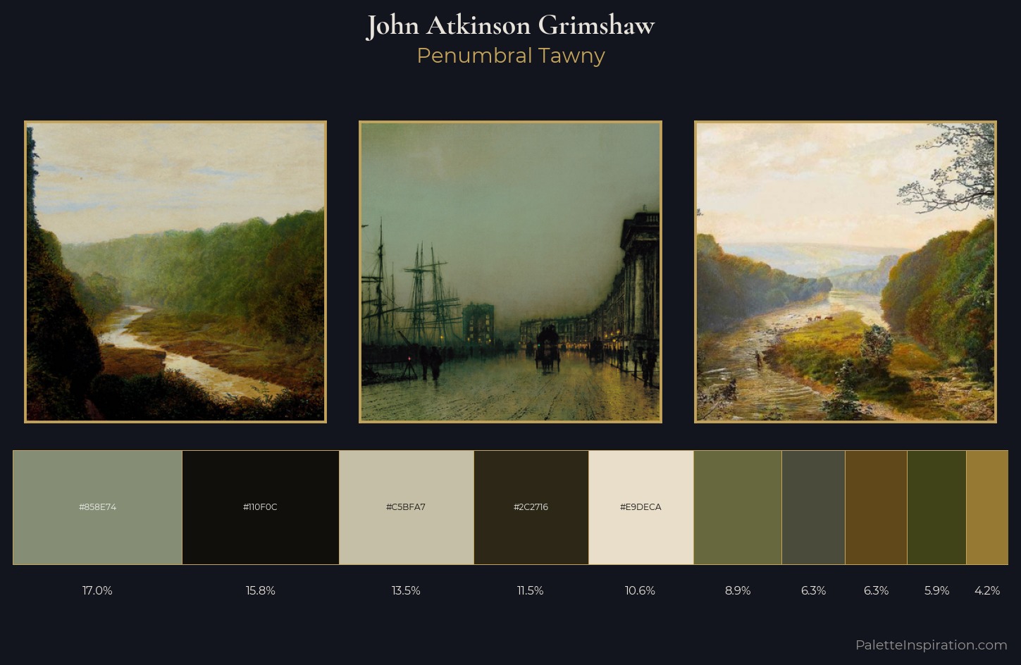 John Atkinson Grimshaw Palette 10 — Penumbral Tawny