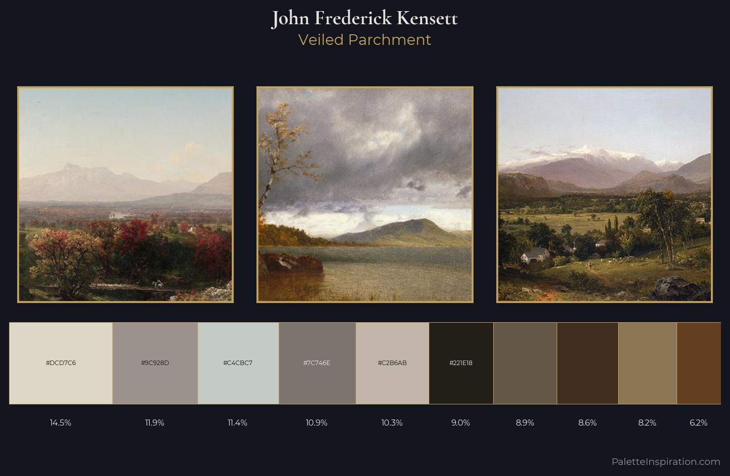 John Frederick Kensett Palette 6 — Veiled Parchment