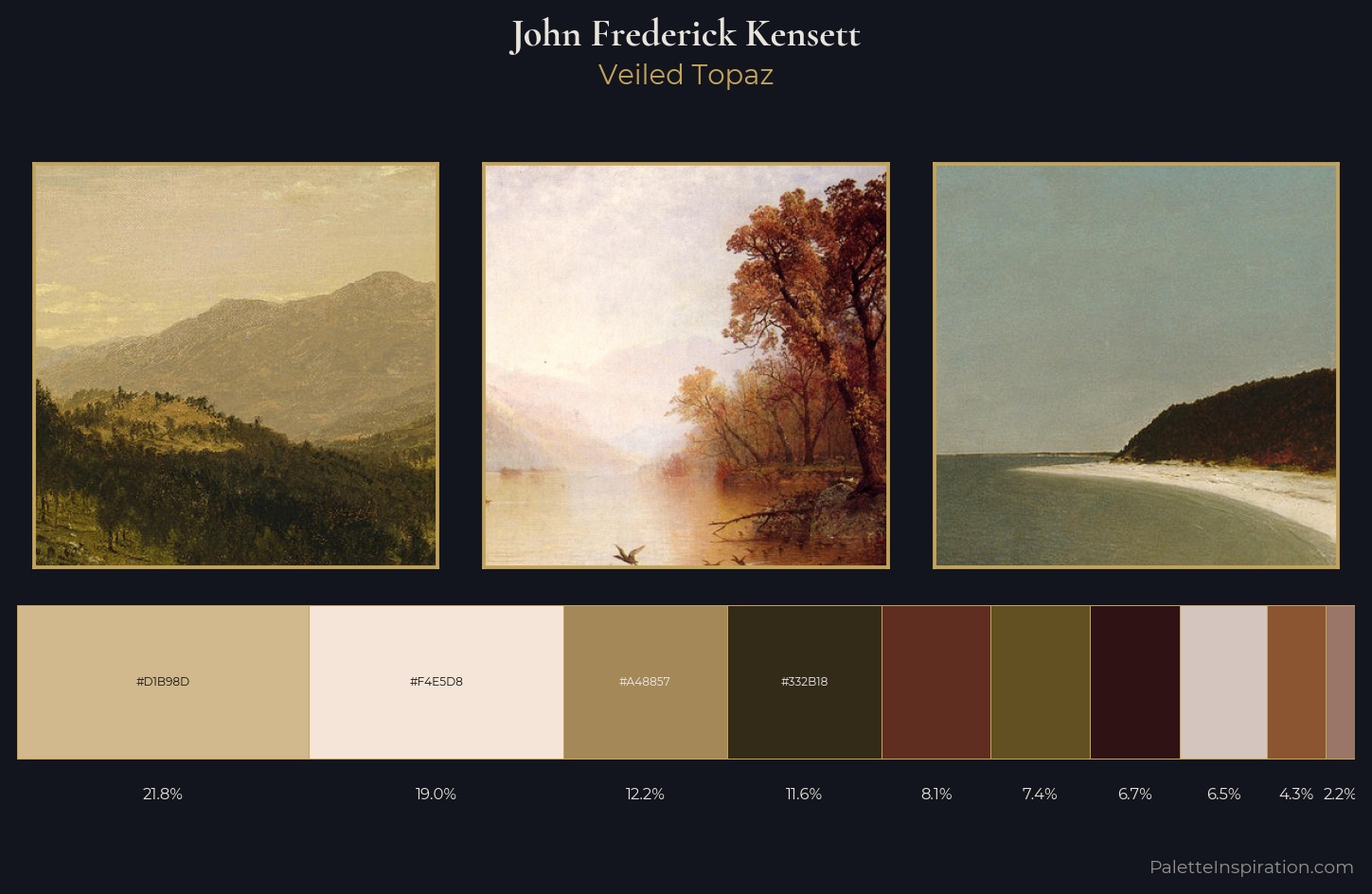 John Frederick Kensett Palette 7 — Veiled Topaz