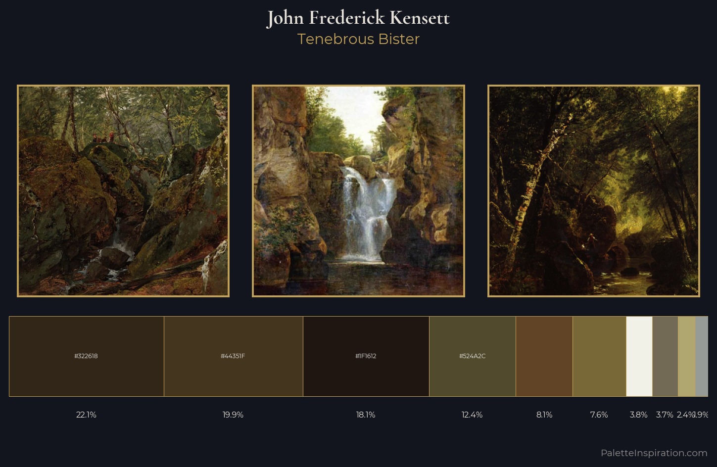 John Frederick Kensett Palette 8 — Tenebrous Bister
