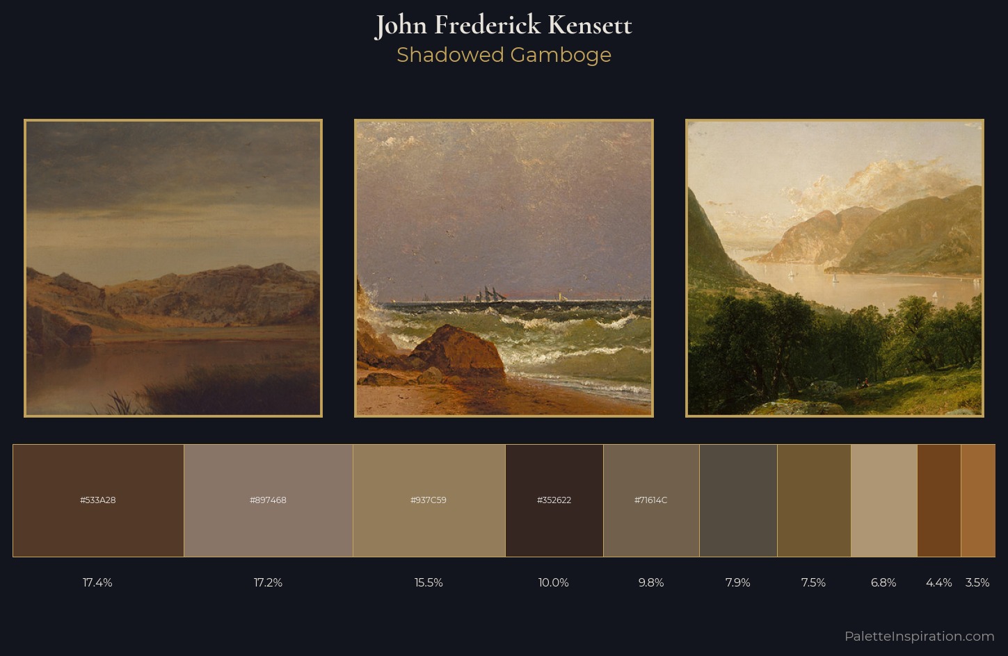 John Frederick Kensett Palette 9 — Shadowed Gamboge