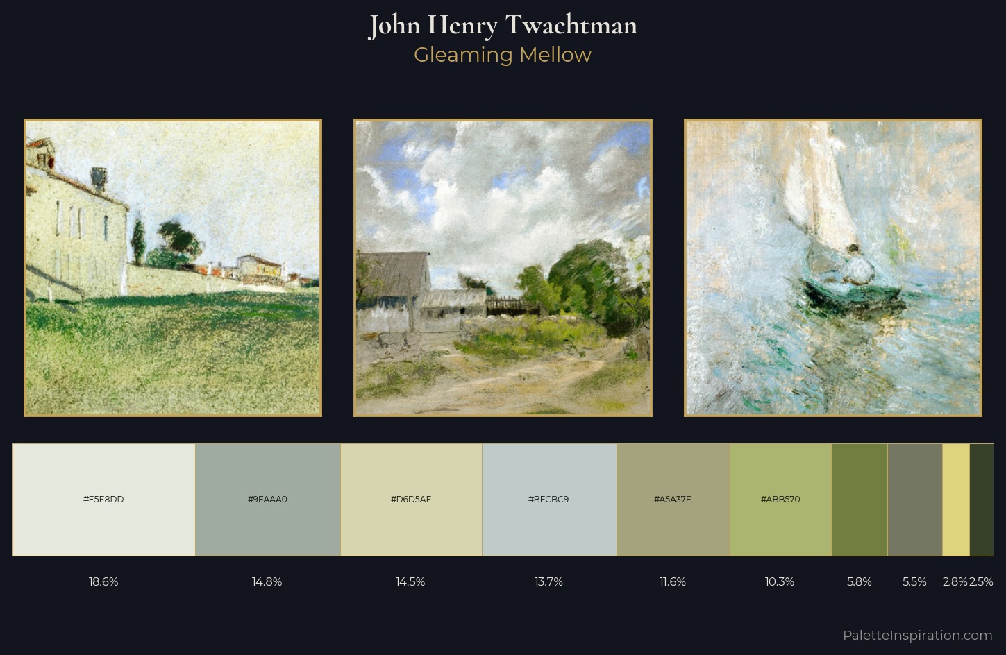 John Henry Twachtman Palette 1 — Gleaming Mellow