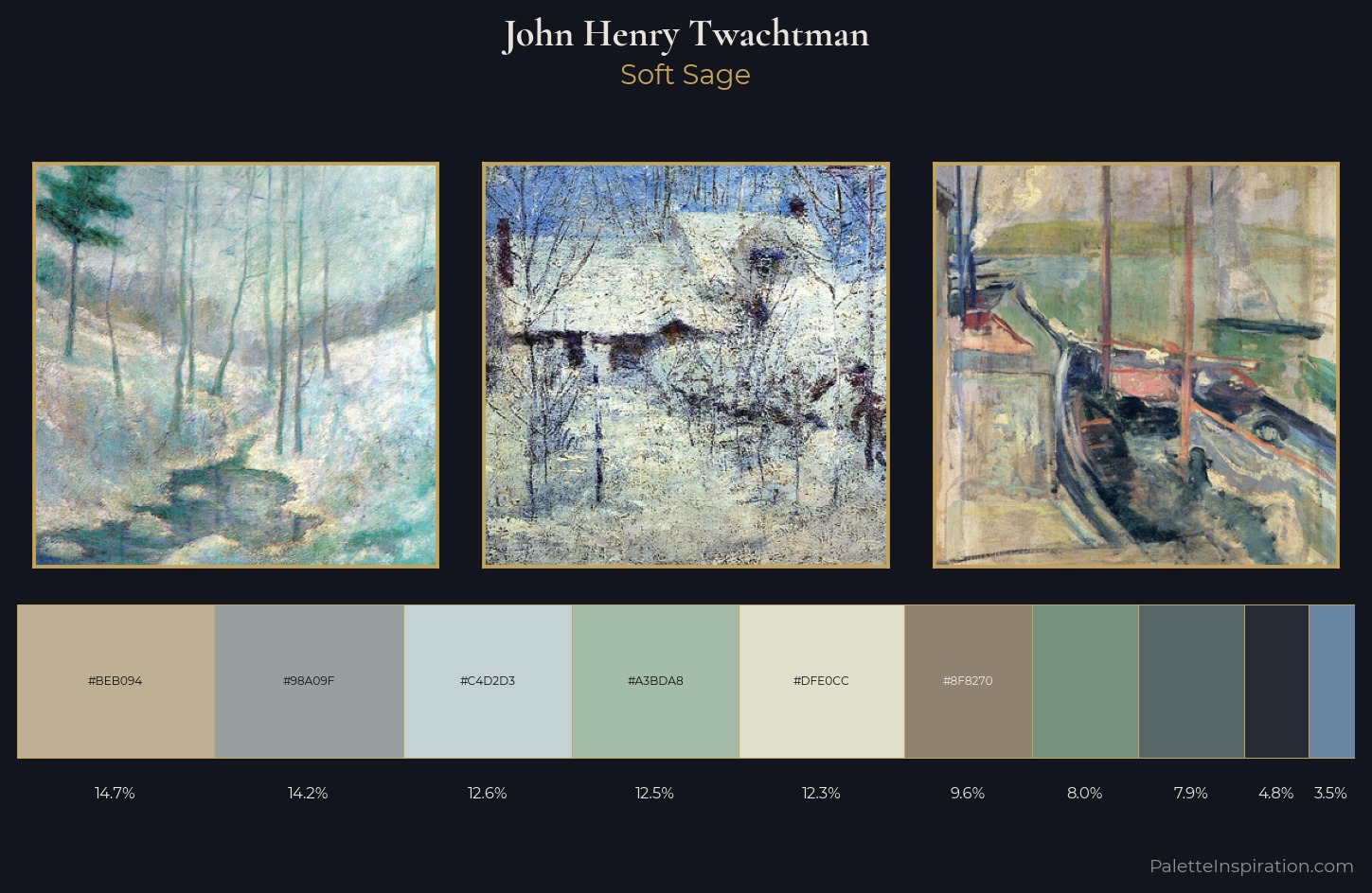 John Henry Twachtman Palette 6 — Soft Sage