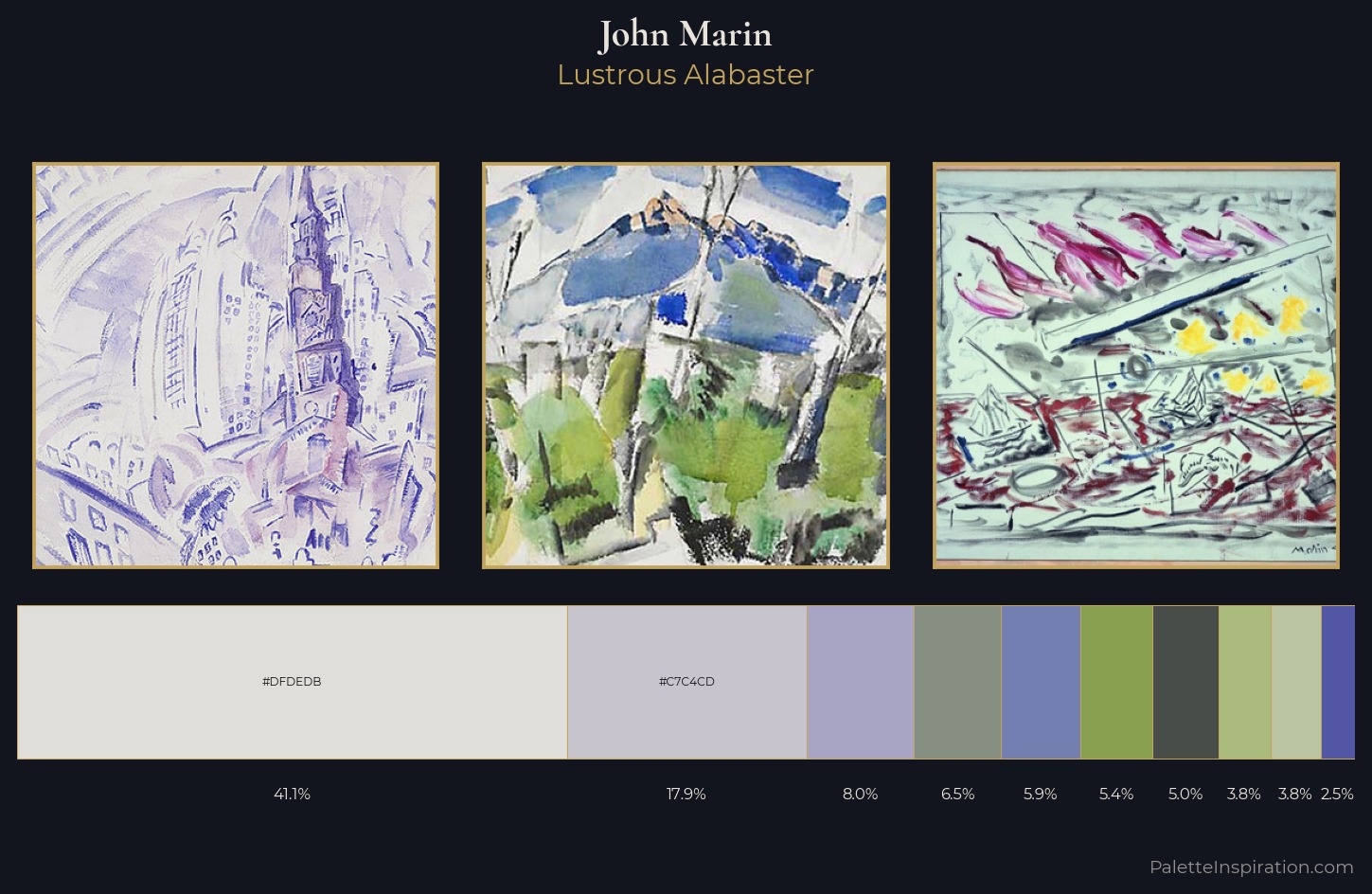 John Marin Palette 3 — Lustrous Alabaster