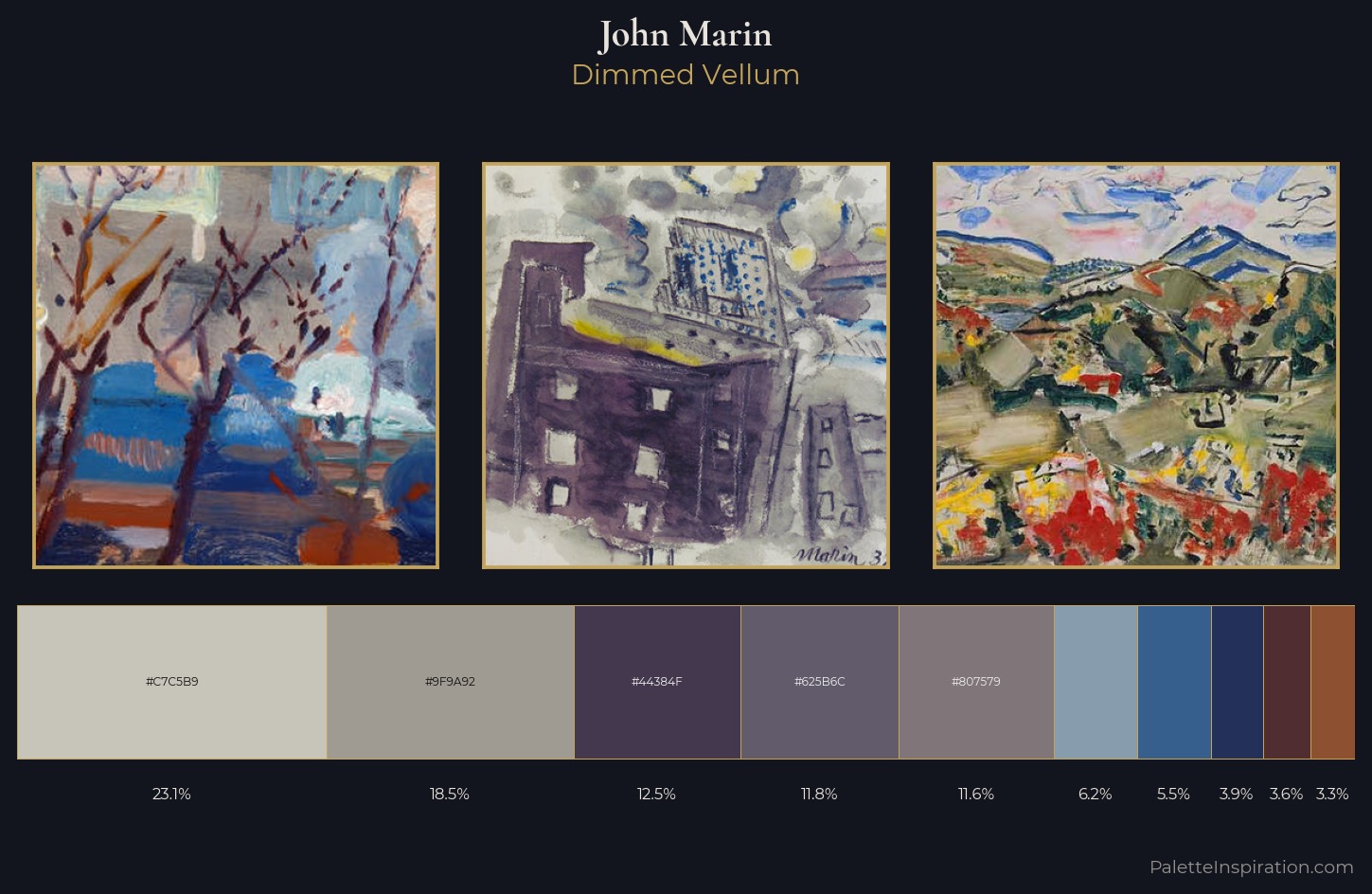 John Marin Palette 6 — Dimmed Vellum