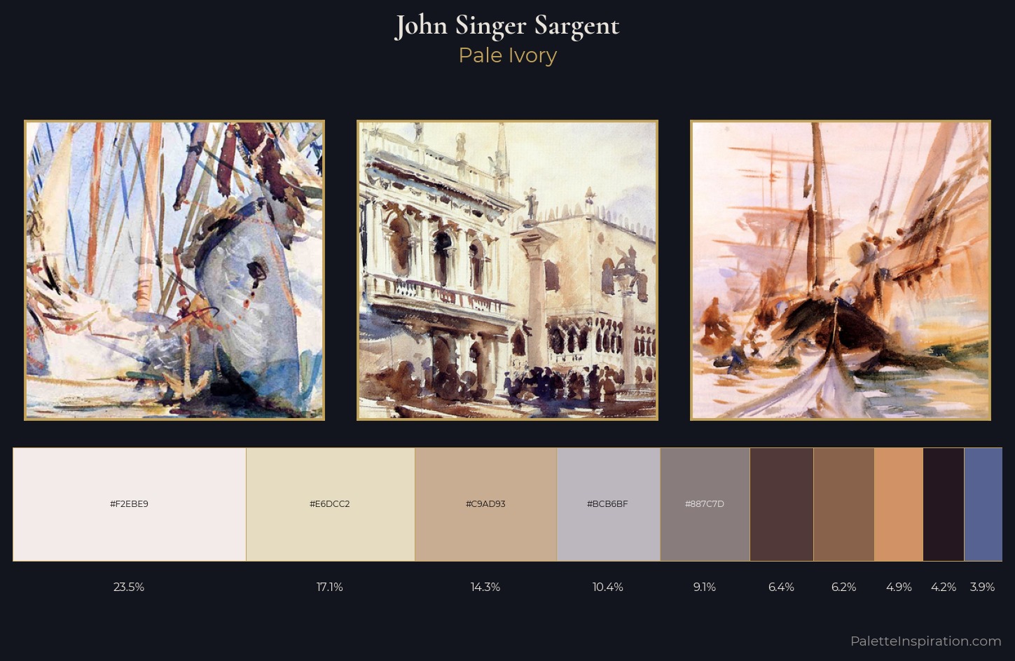 John Singer Sargent Palette 3 — Pale Ivory