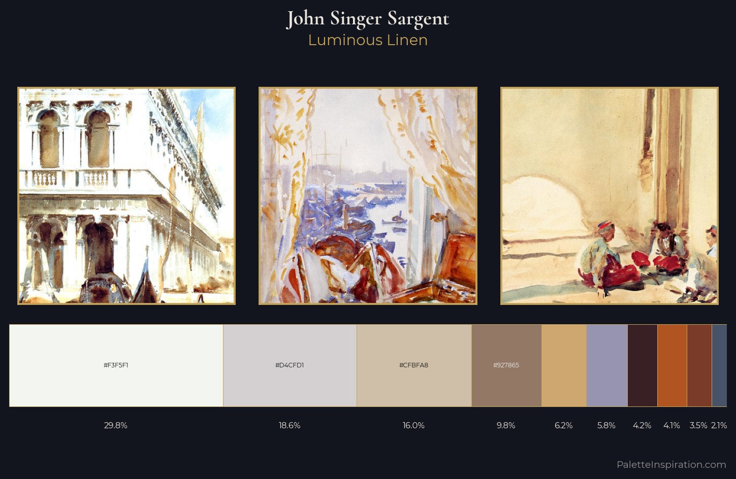 John Singer Sargent Palette 5 — Luminous Linen
