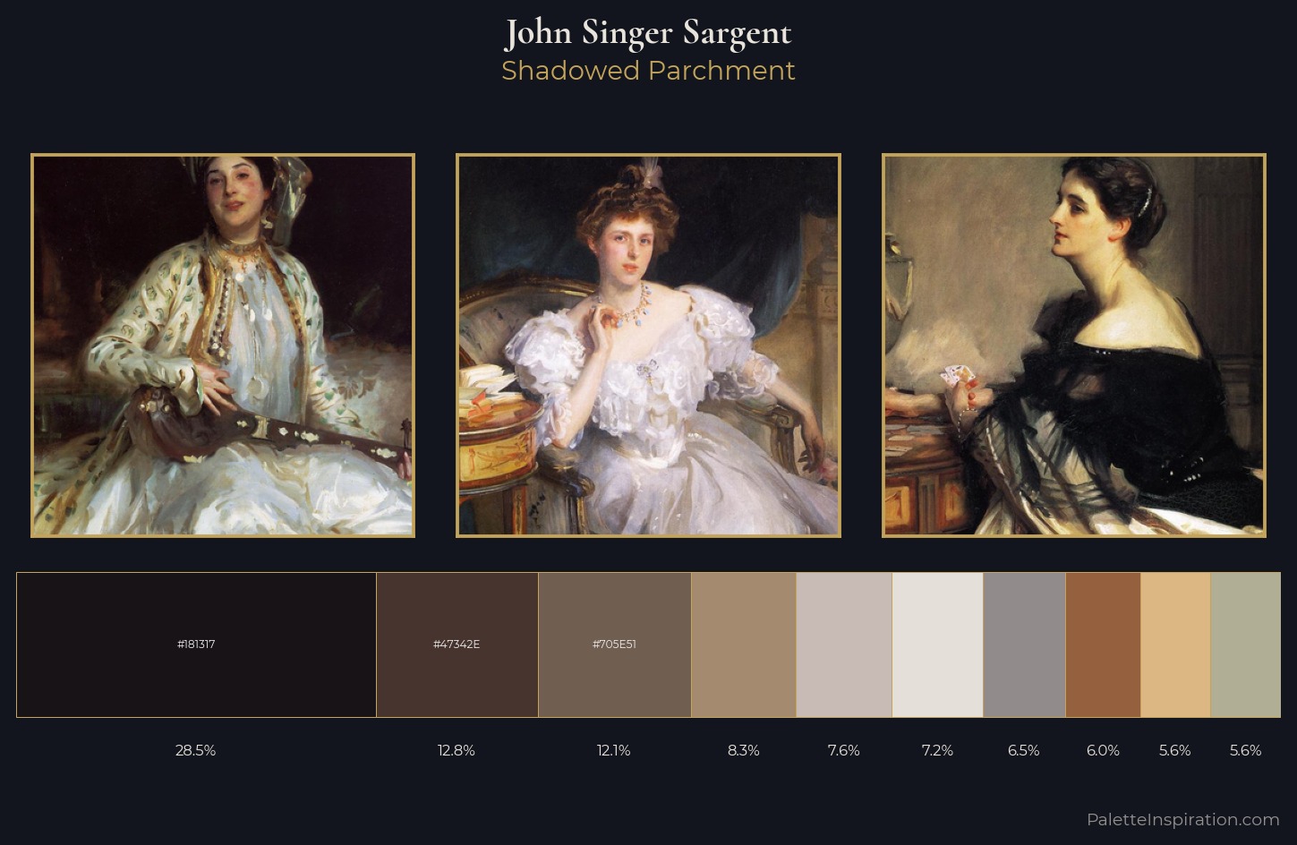 John Singer Sargent Palette 8 — Shadowed Parchment