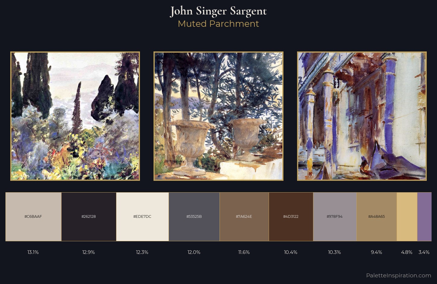 John Singer Sargent Palette 11 — Muted Parchment