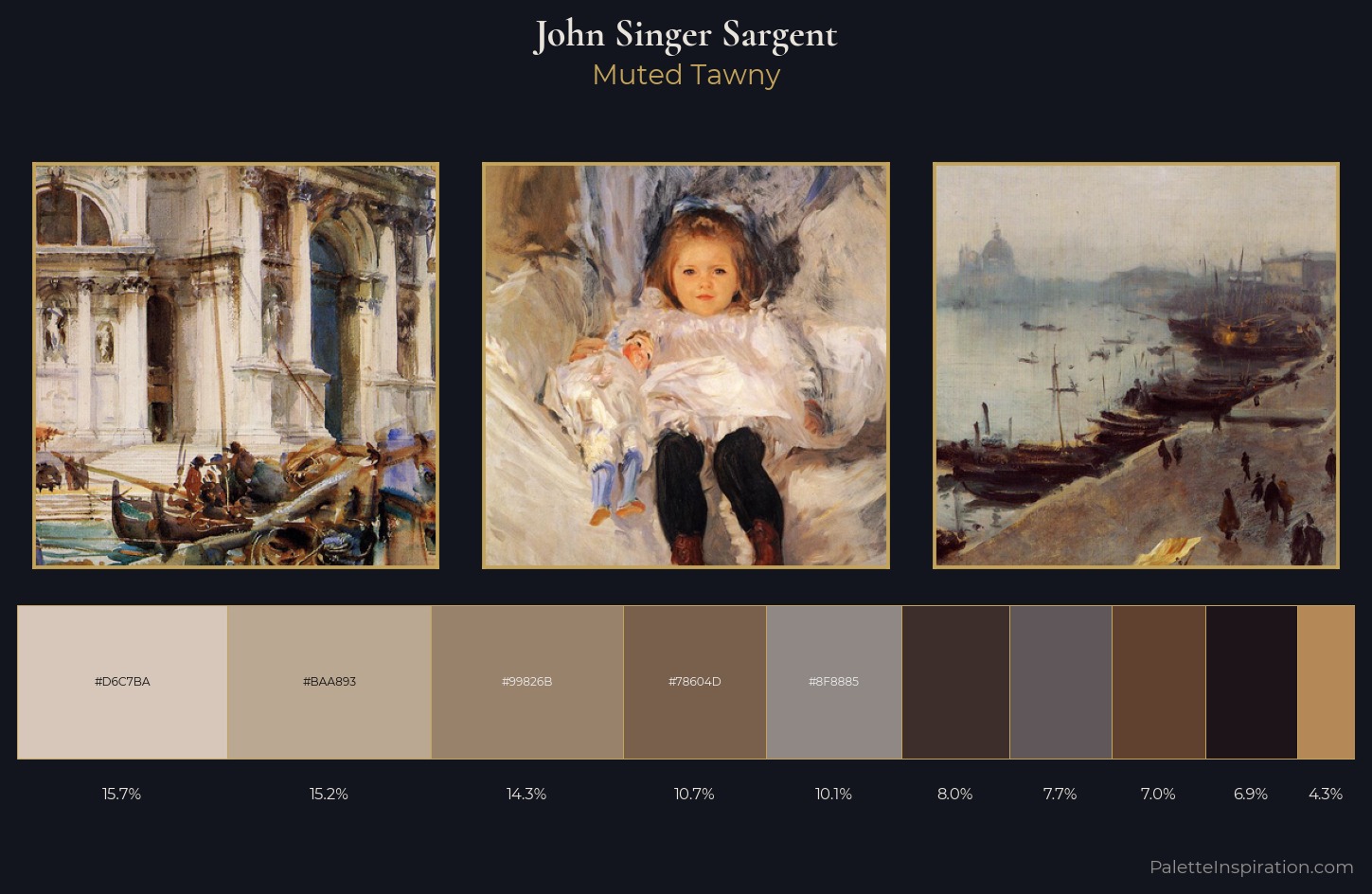 John Singer Sargent Palette 19 — Muted Tawny