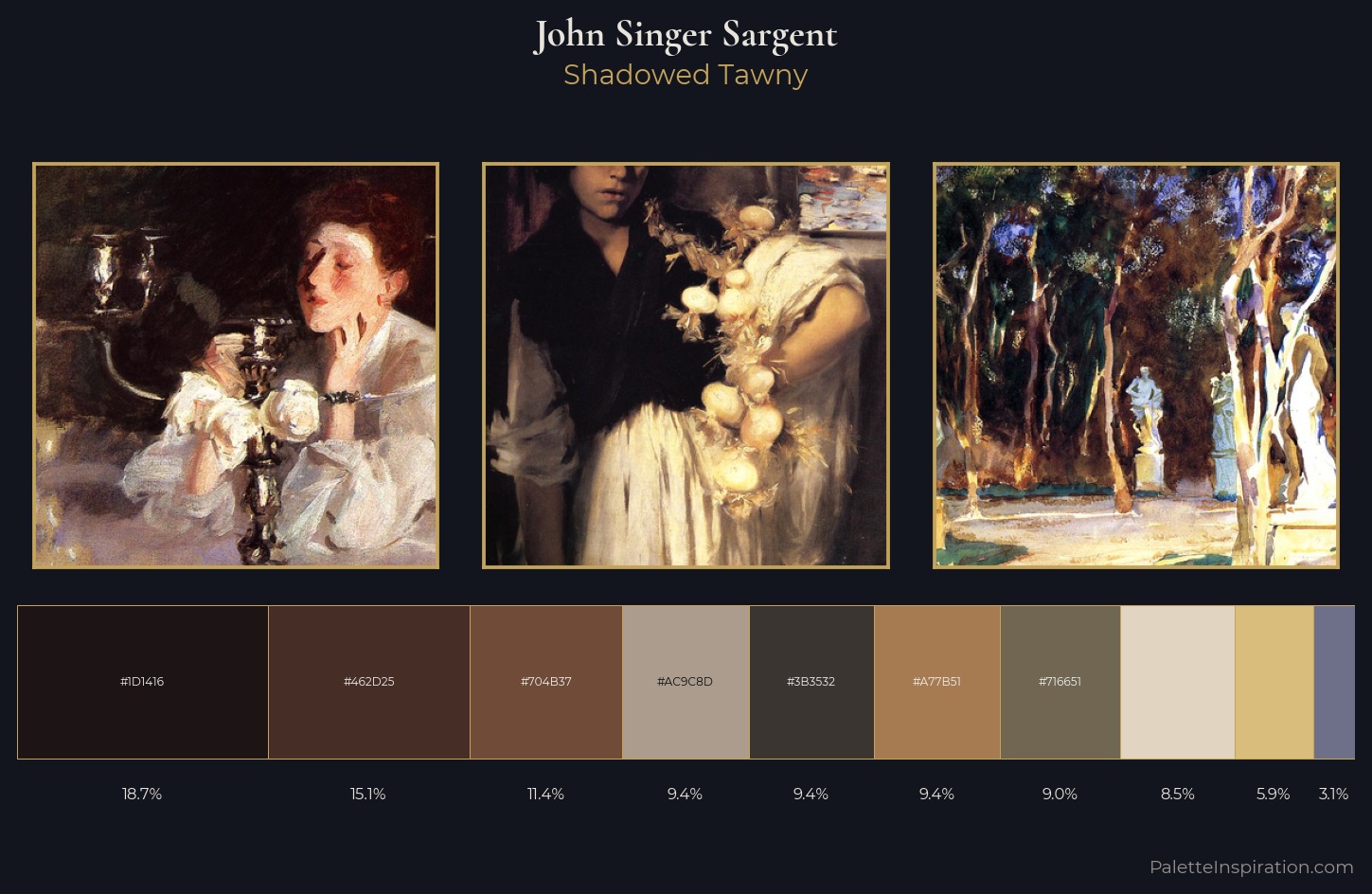 John Singer Sargent Palette 20 — Shadowed Tawny