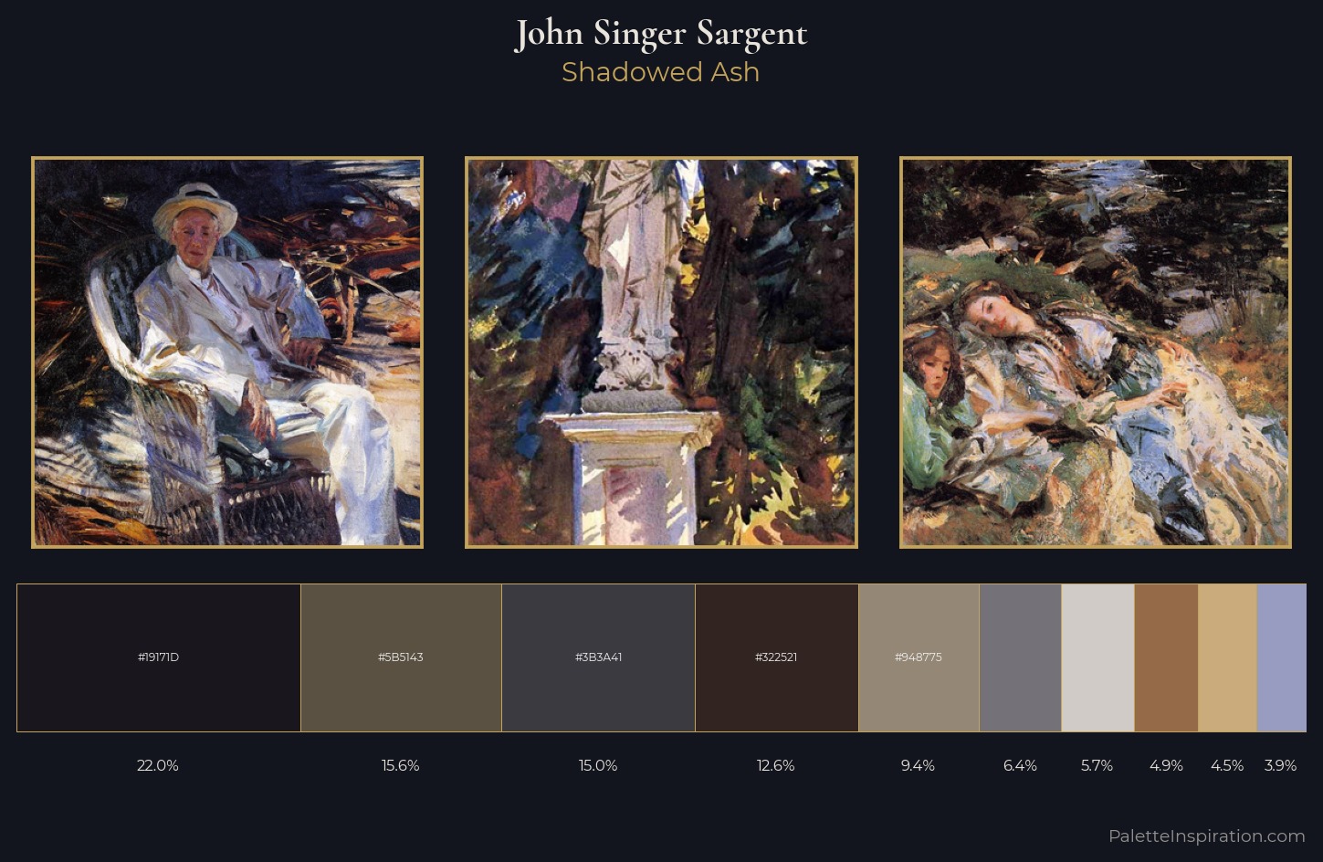 John Singer Sargent Palette 22 — Shadowed Ash