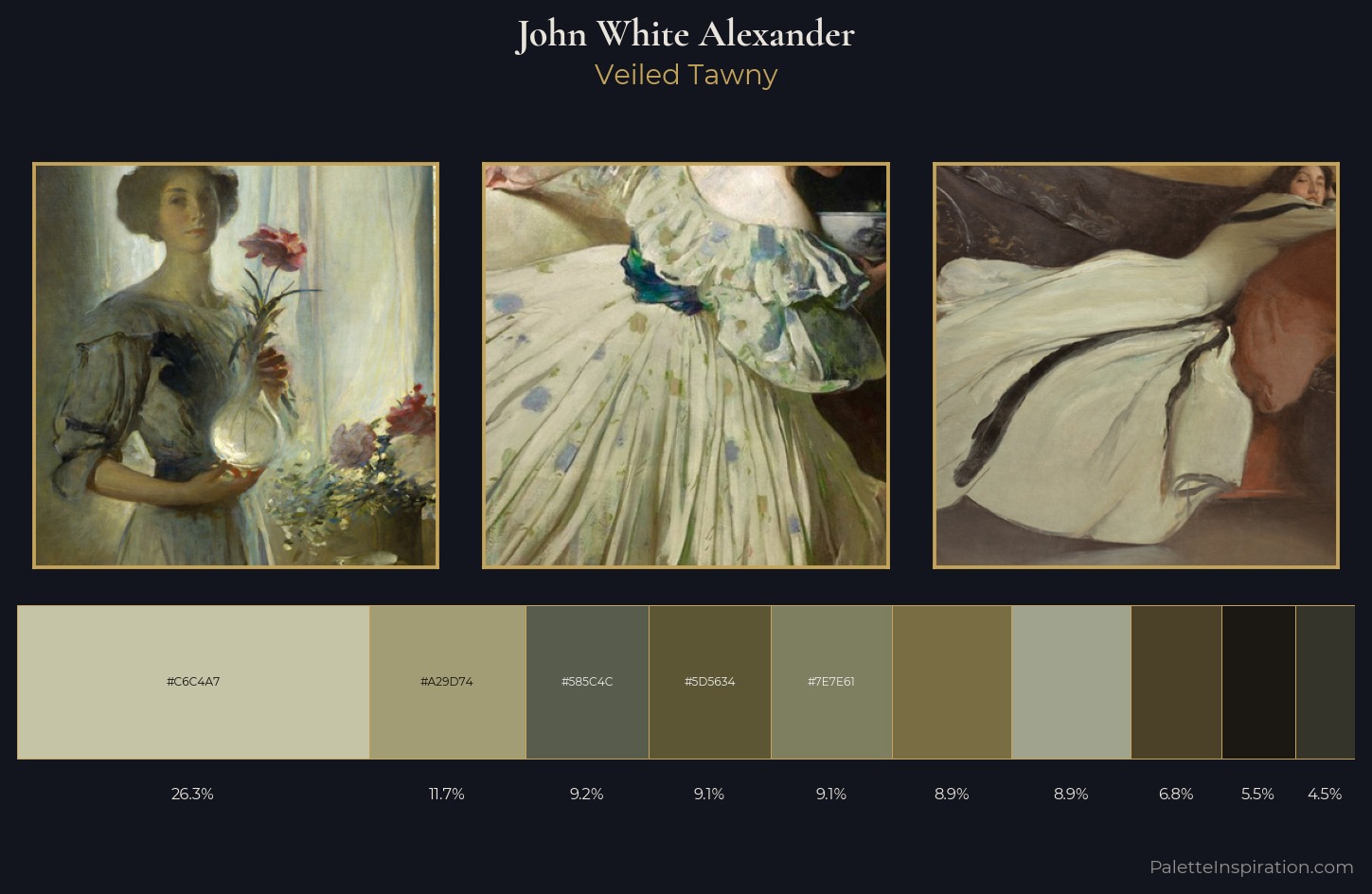 John White Alexander Palette 1 — Veiled Tawny