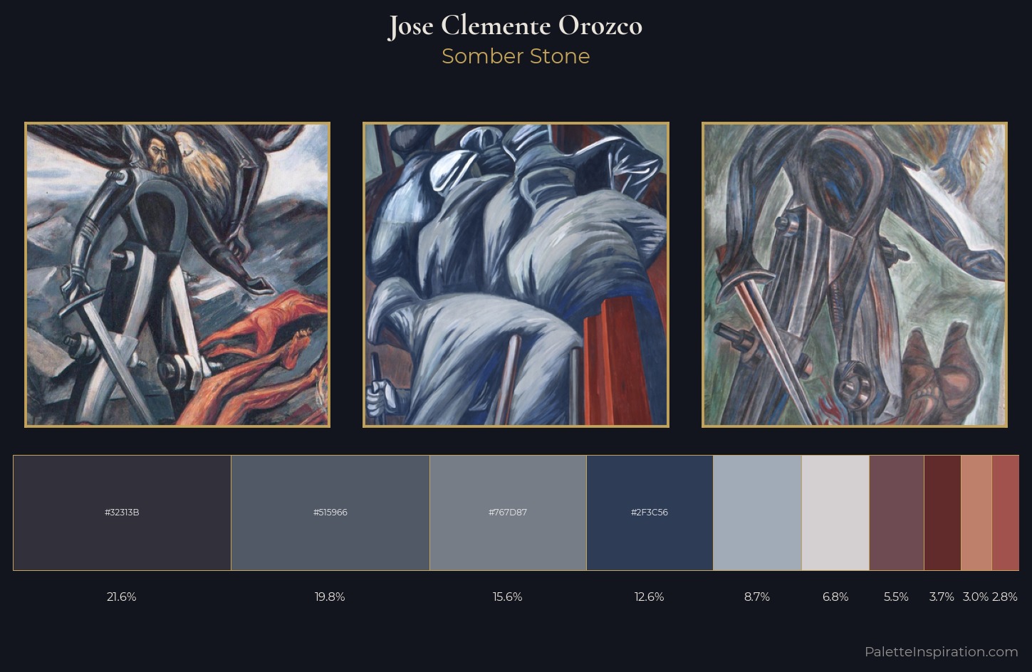 Jose Clemente Orozco Palette 6 — Somber Stone