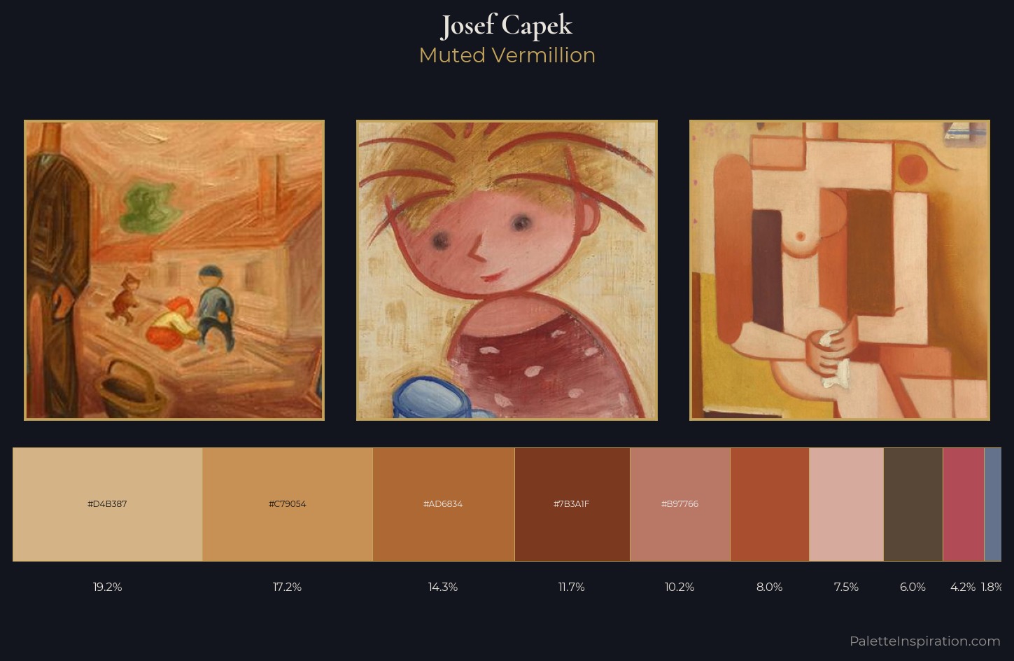 Josef Capek Palette 7 — Muted Vermillion