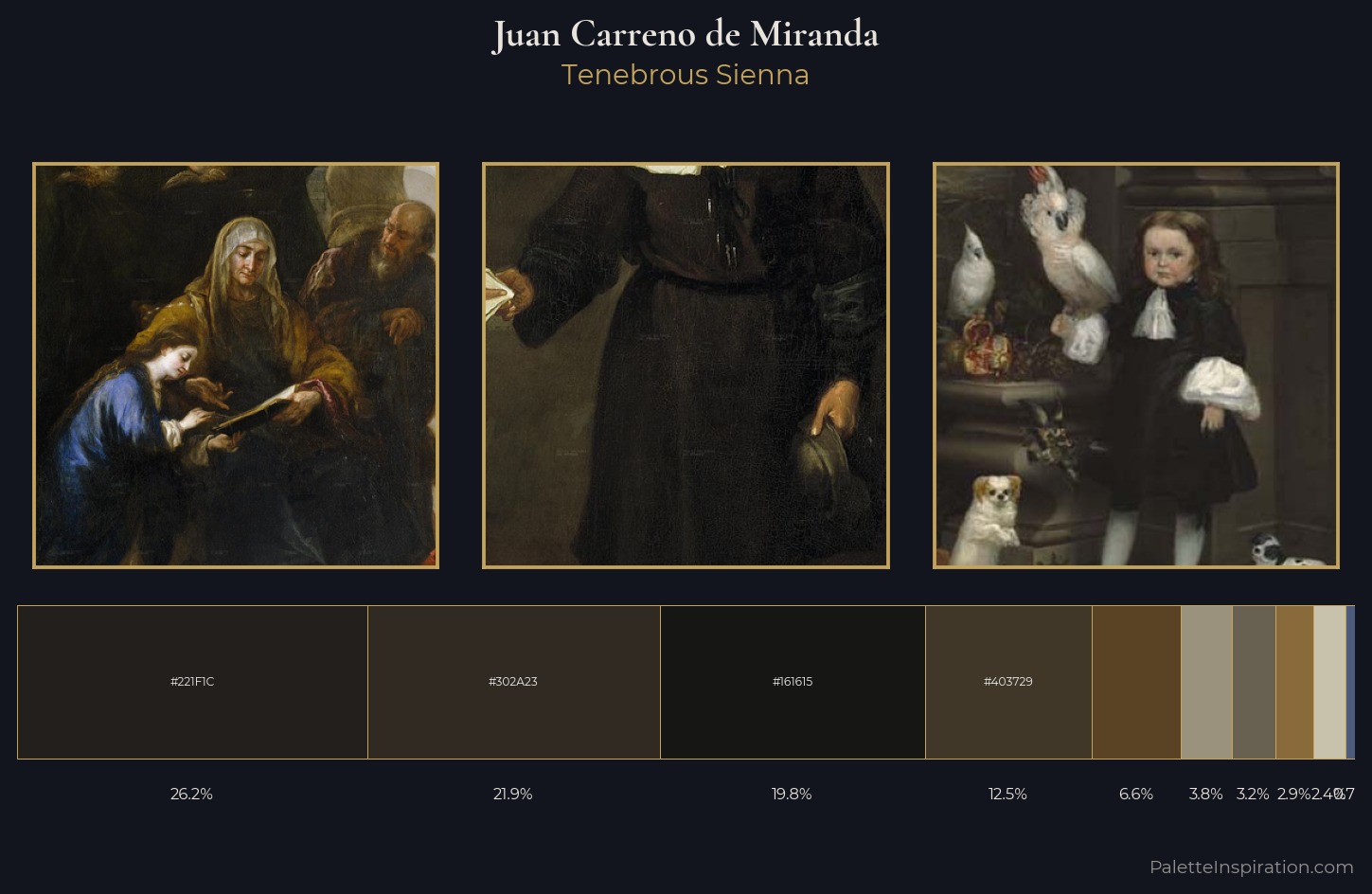 Juan Carreno de Miranda Palette 5 — Tenebrous Sienna
