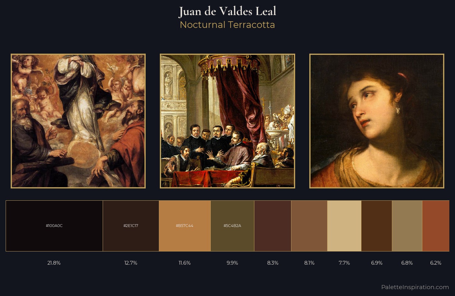 Juan de Valdes Leal Palette 6 — Nocturnal Terracotta