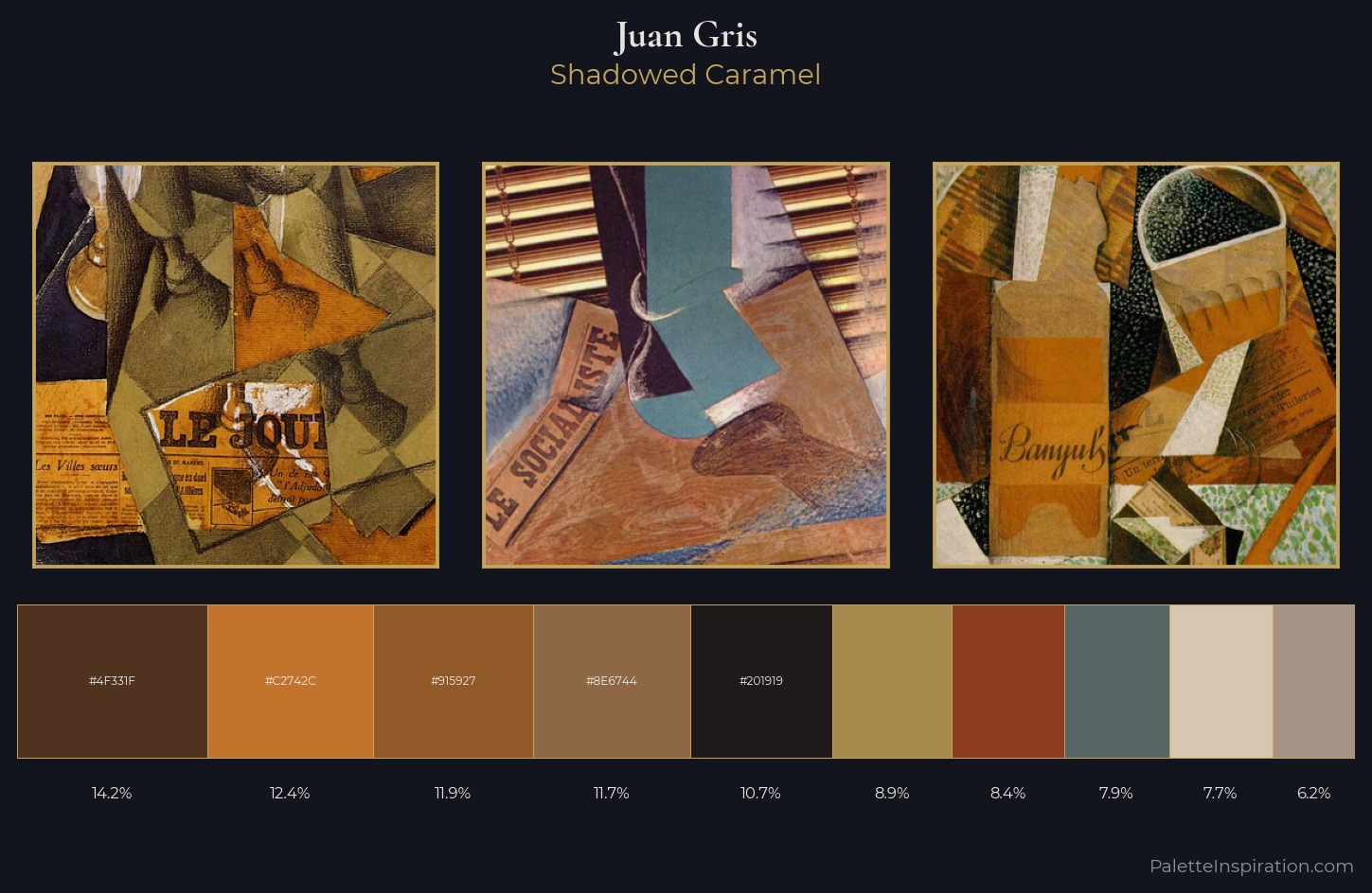 Juan Gris Palette 13 — Shadowed Caramel