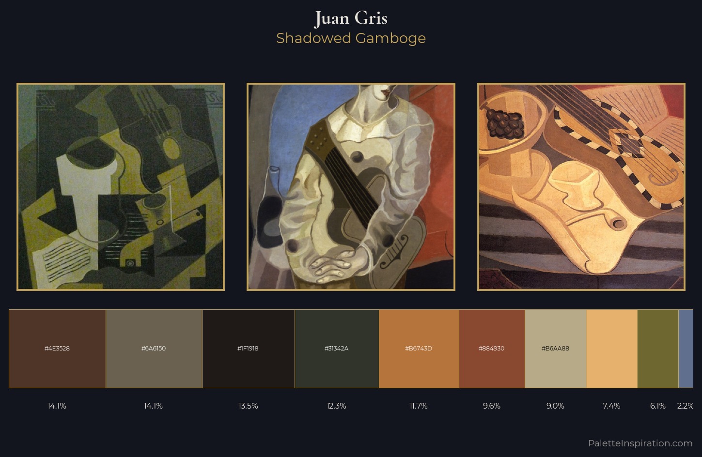 Juan Gris Palette 15 — Shadowed Gamboge