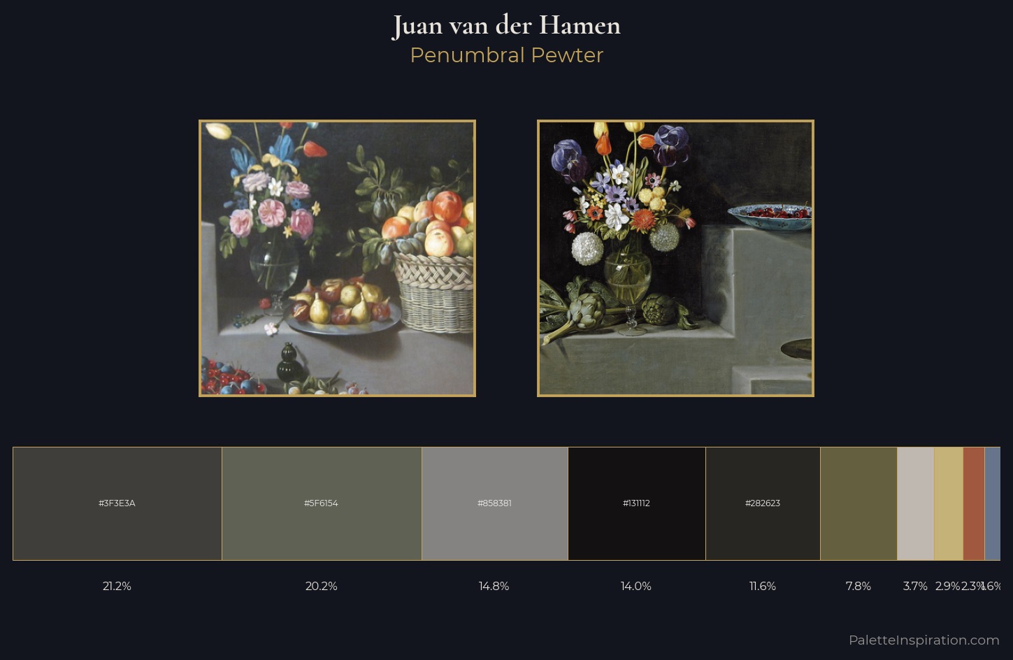 Juan van der Hamen Palette 6 — Penumbral Pewter