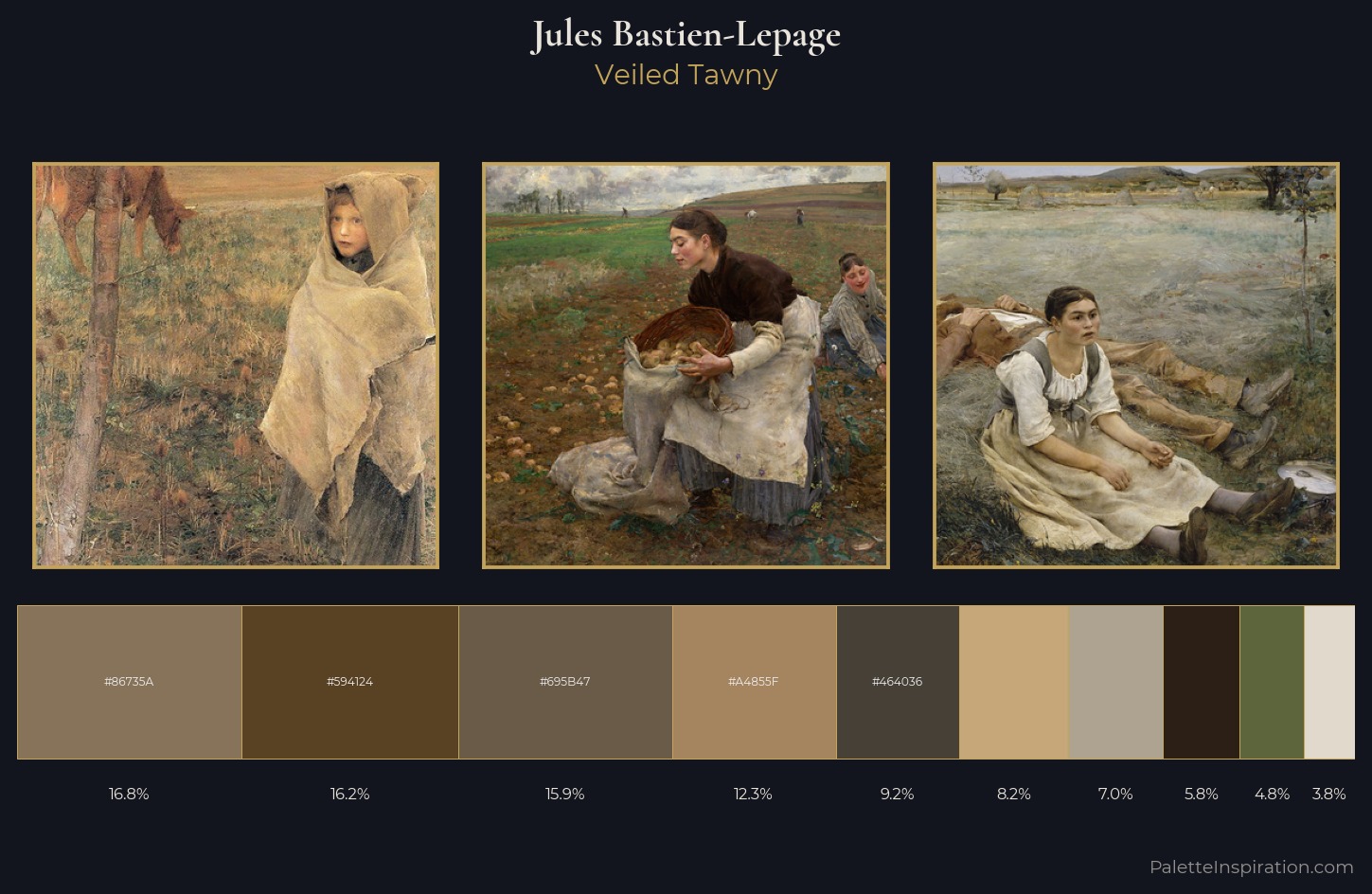 Jules Bastien-Lepage Palette 4 — Veiled Tawny