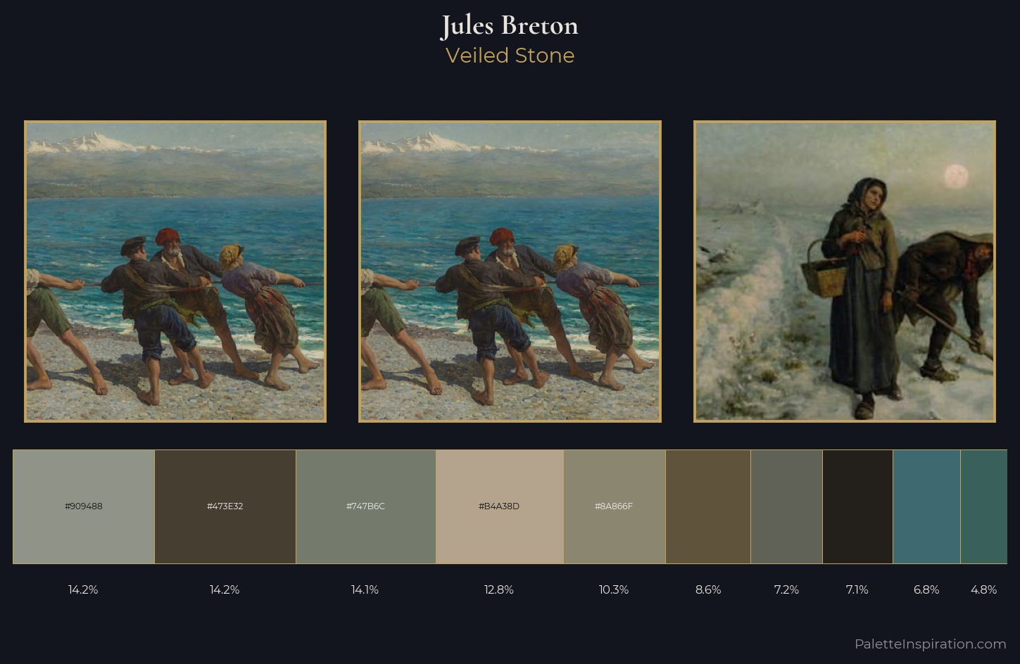 Jules Breton Palette 10 — Veiled Stone