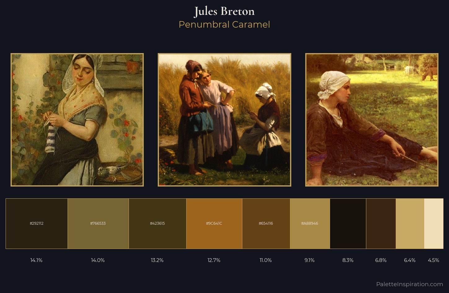 Jules Breton Palette 11 — Penumbral Caramel