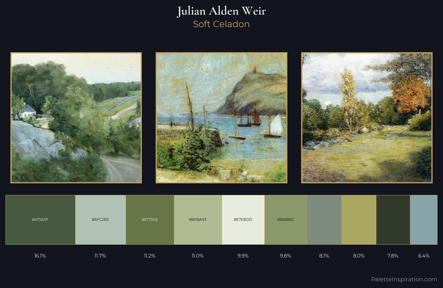 Julian Alden Weir Palette 3 — Soft Celadon