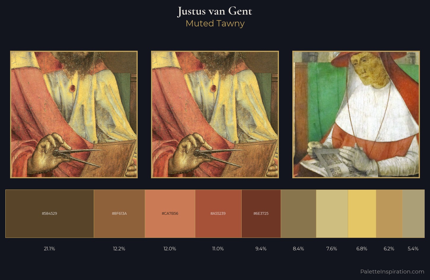 Justus van Gent Palette 1 — Muted Tawny