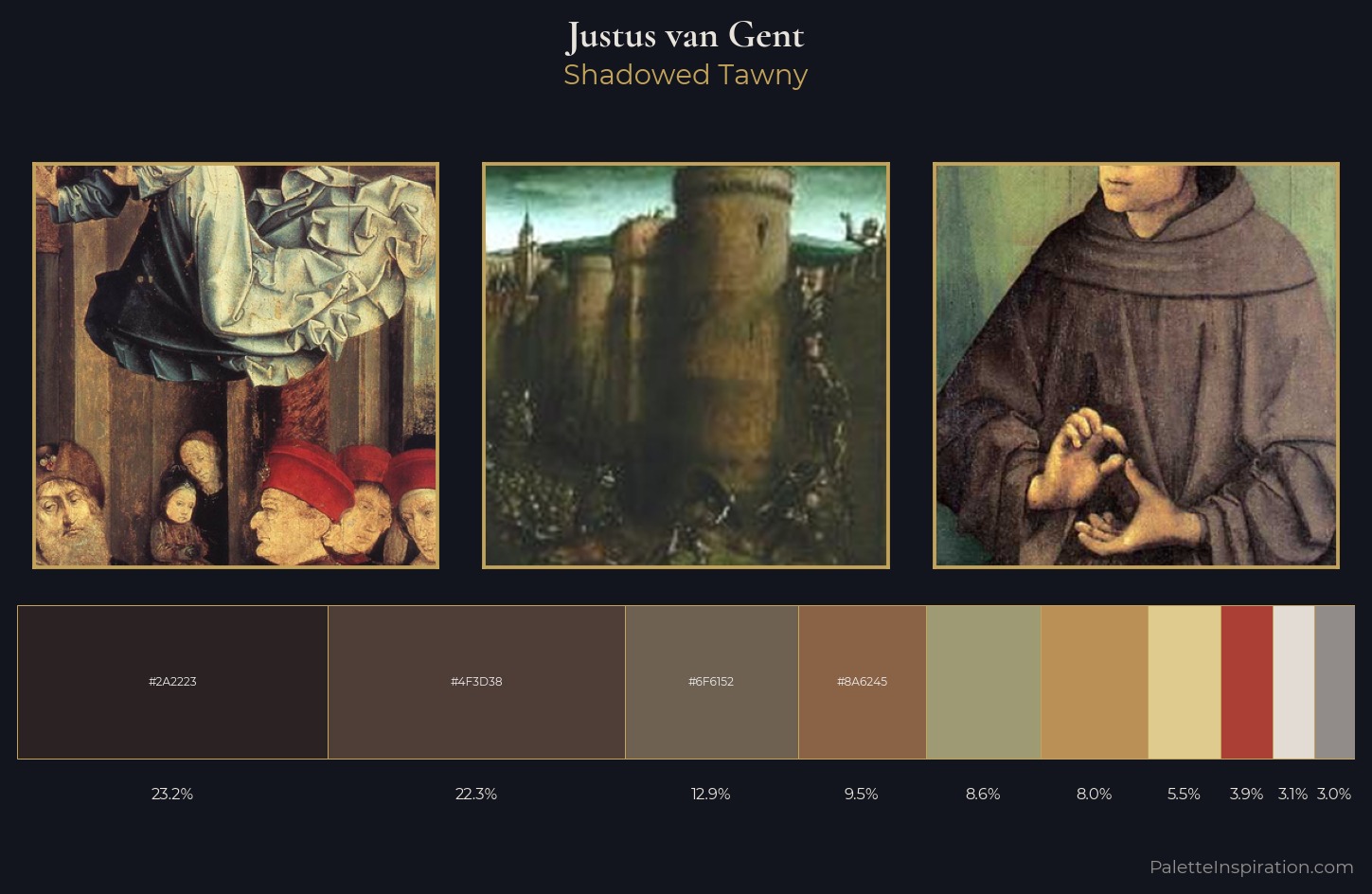Justus van Gent Palette 3 — Shadowed Tawny