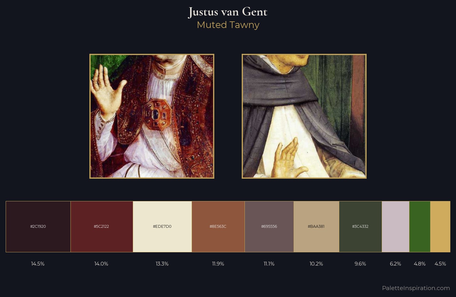 Justus van Gent Palette 4 — Muted Tawny