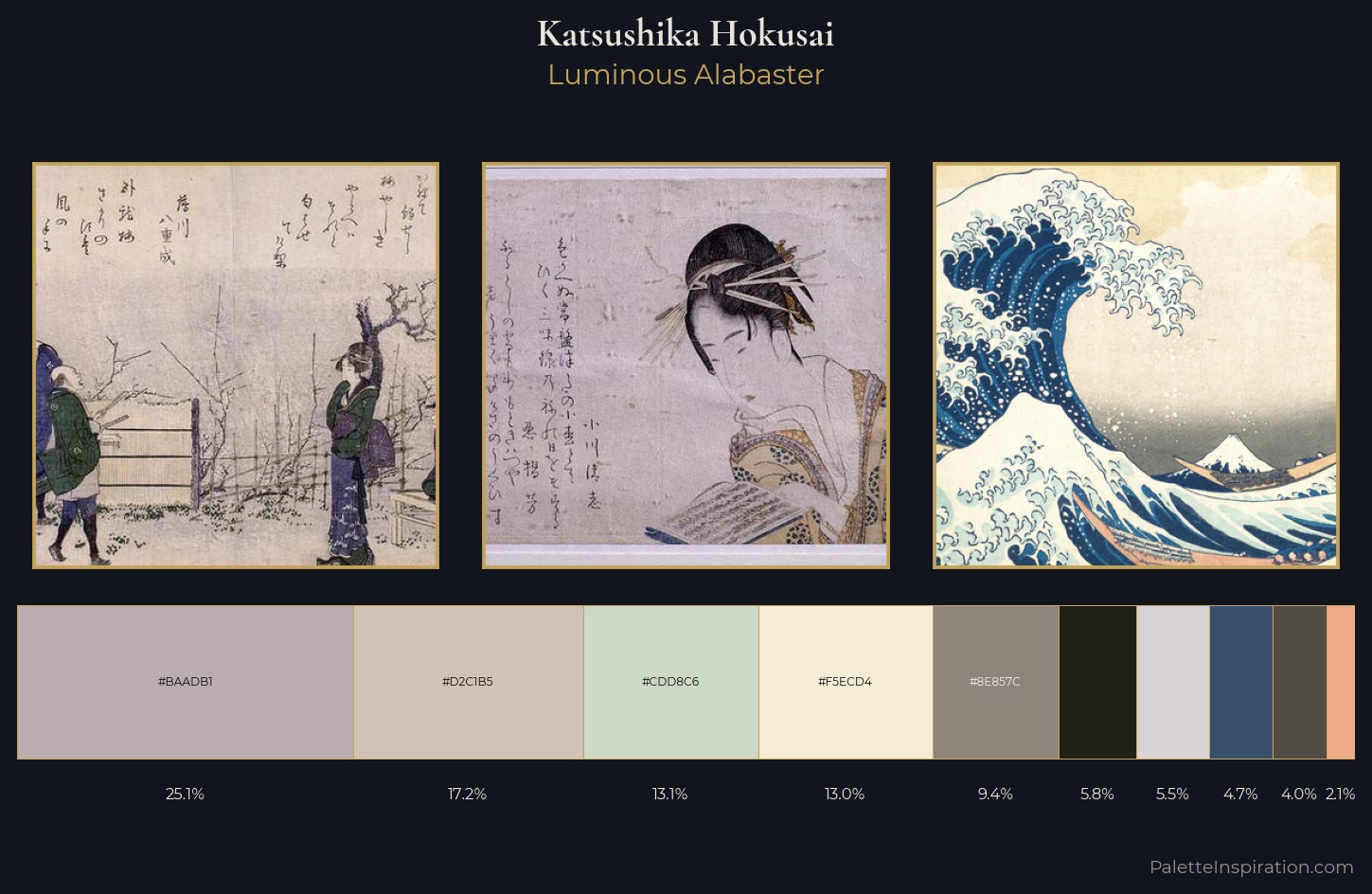 Katsushika Hokusai Palette 1 — Luminous Alabaster