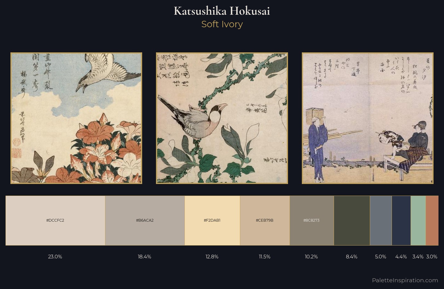 Katsushika Hokusai Palette 3 — Soft Ivory