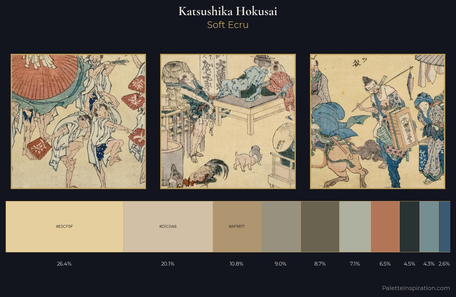 Katsushika Hokusai Palette 5 — Soft Ecru