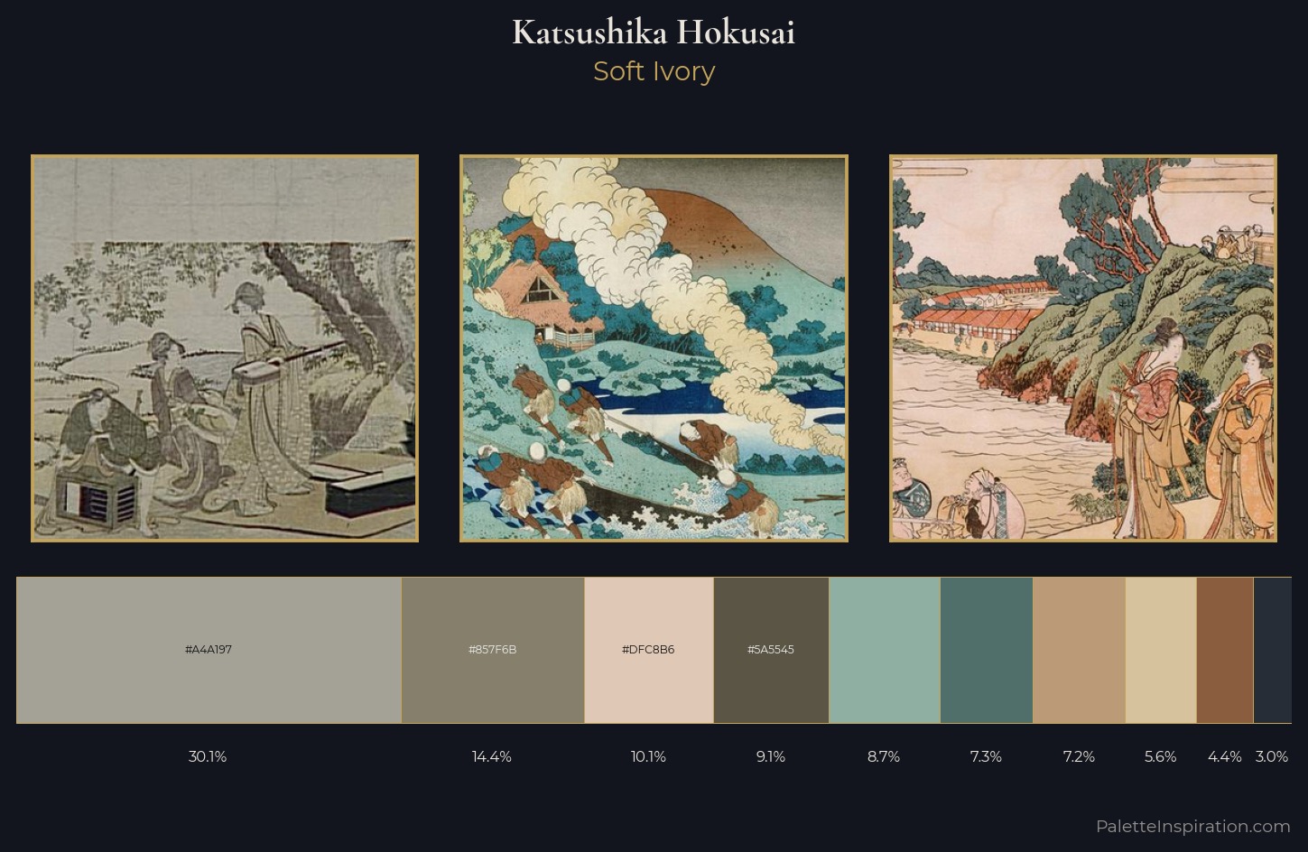 Katsushika Hokusai Palette 7 — Soft Ivory