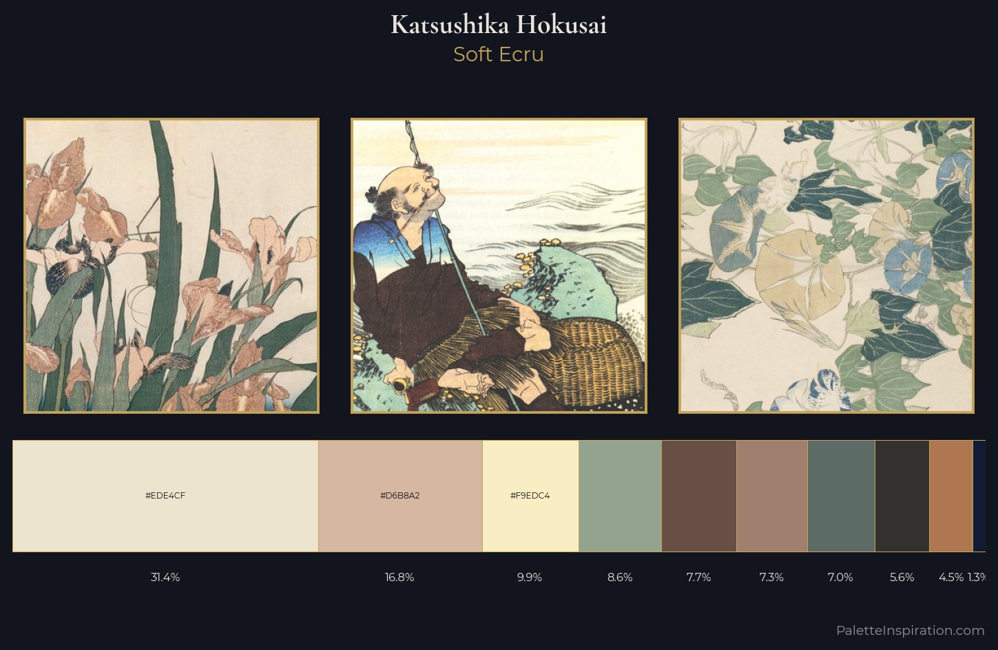 Katsushika Hokusai Palette 8 — Soft Ecru