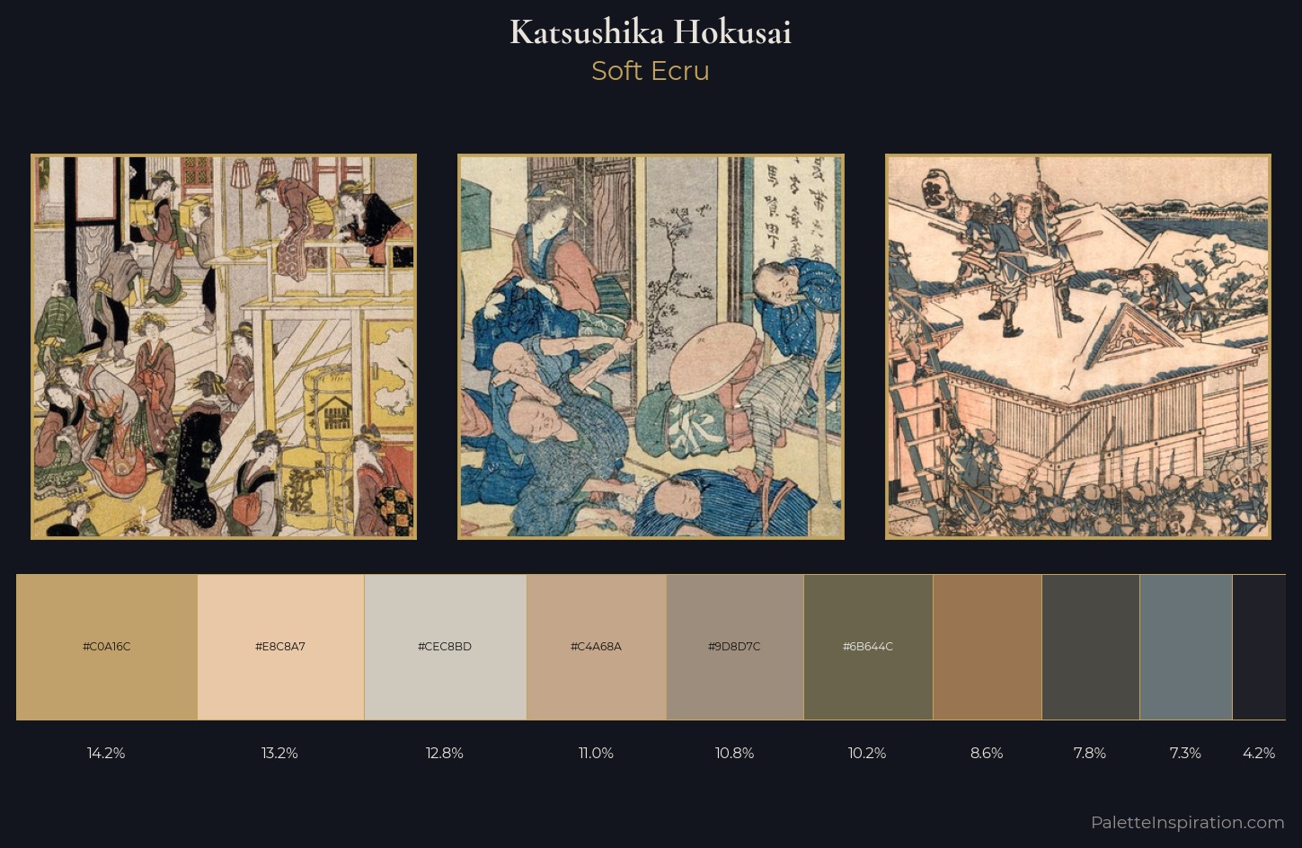 Katsushika Hokusai Palette 9 — Soft Ecru