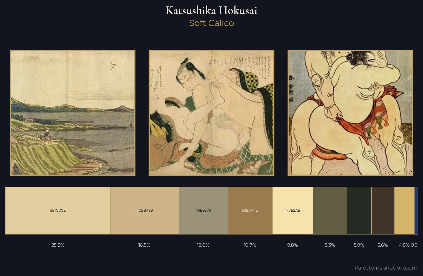 Katsushika Hokusai Palette 11 — Soft Calico
