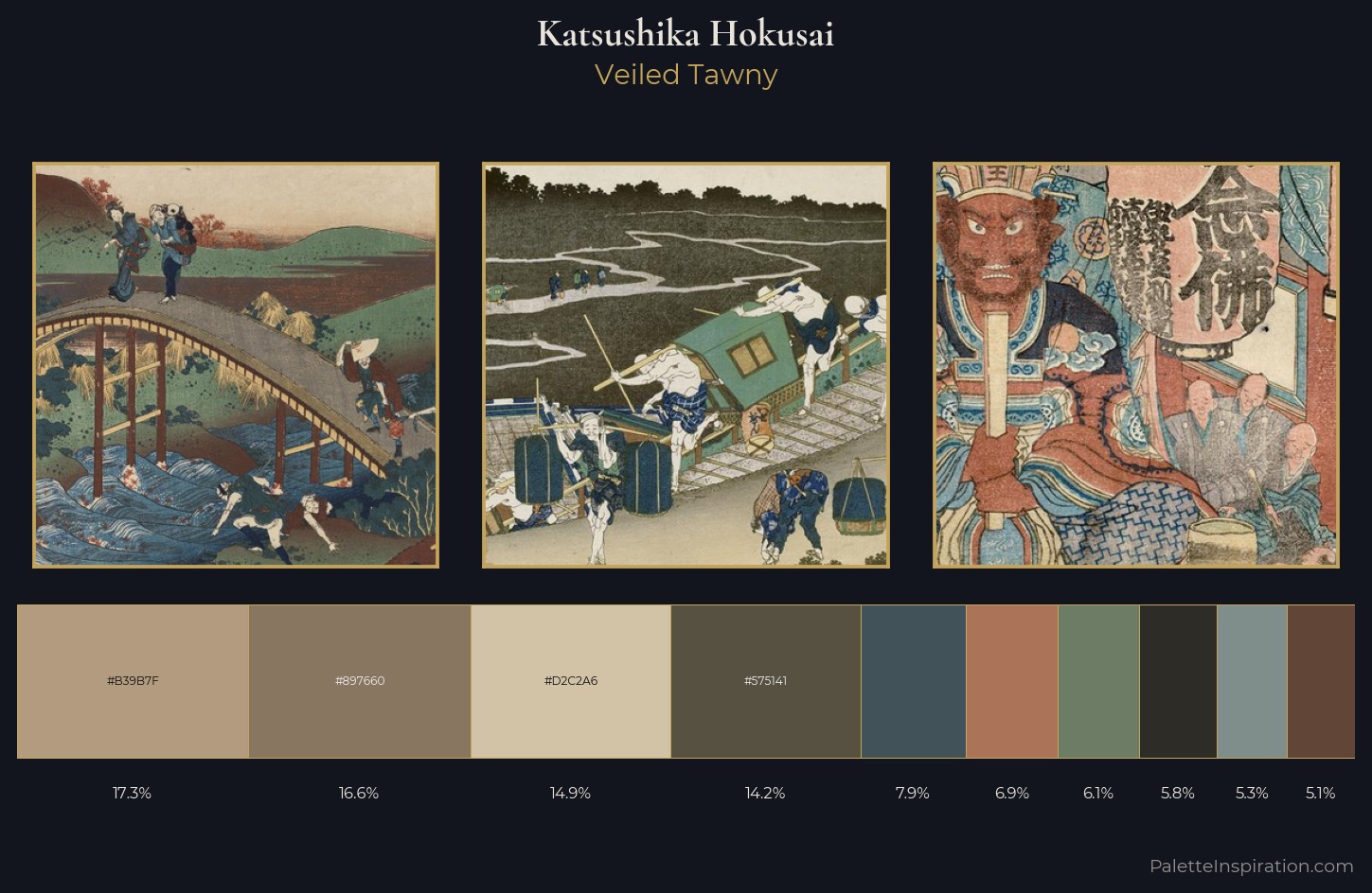Katsushika Hokusai Palette 14 — Veiled Tawny