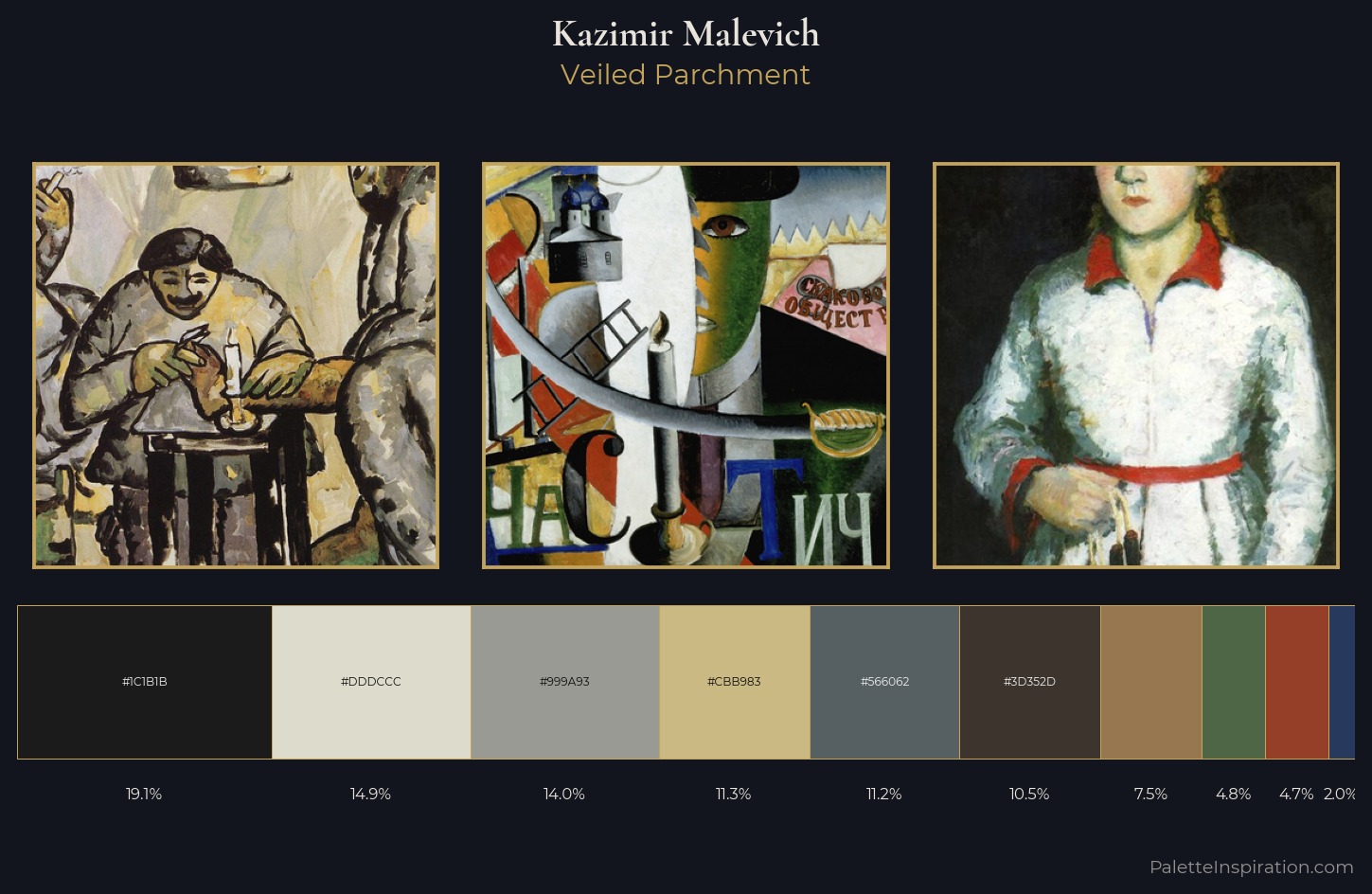 Kazimir Malevich Palette 13 — Veiled Parchment