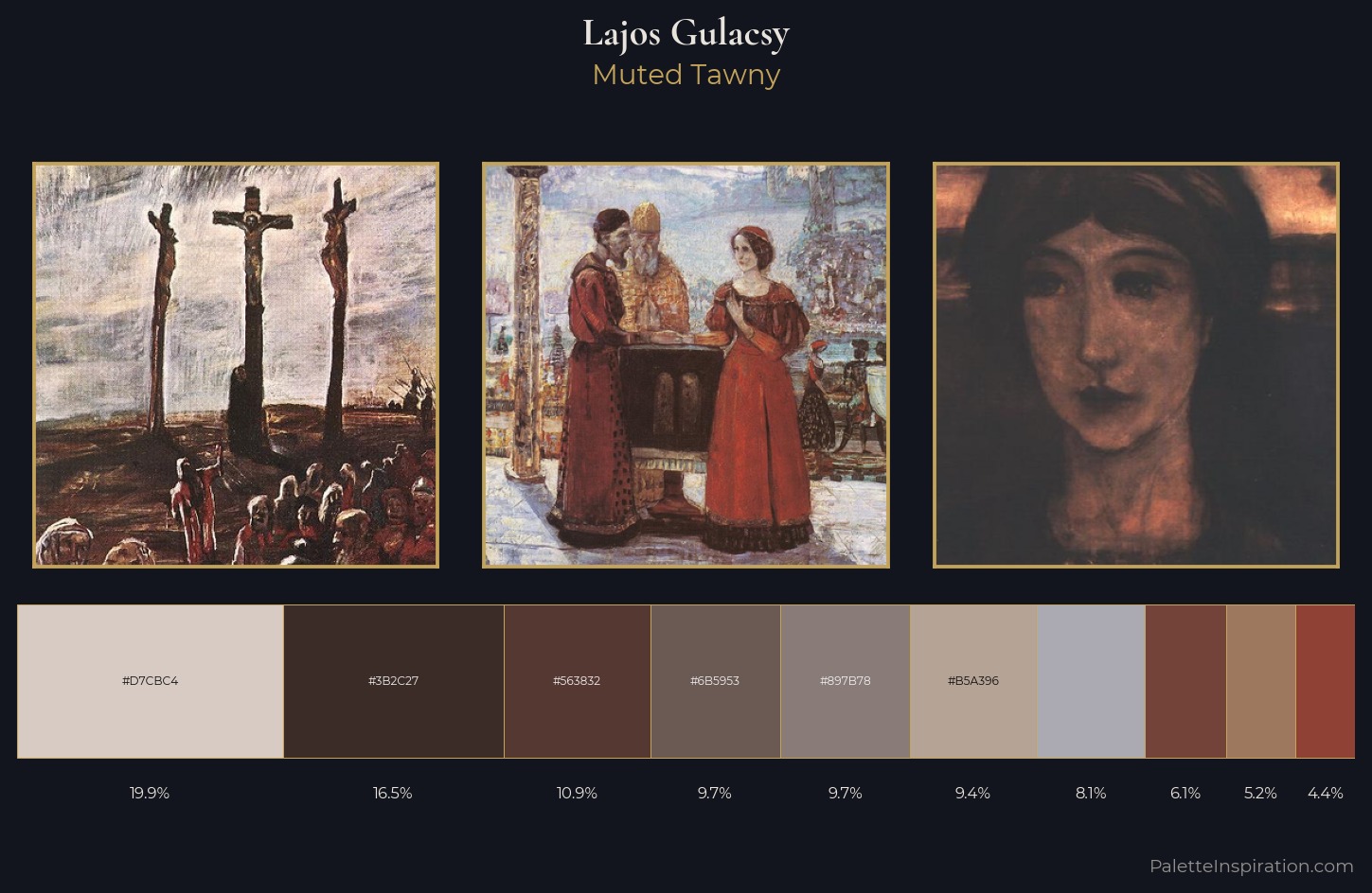 Lajos Gulacsy Palette 3 — Muted Tawny