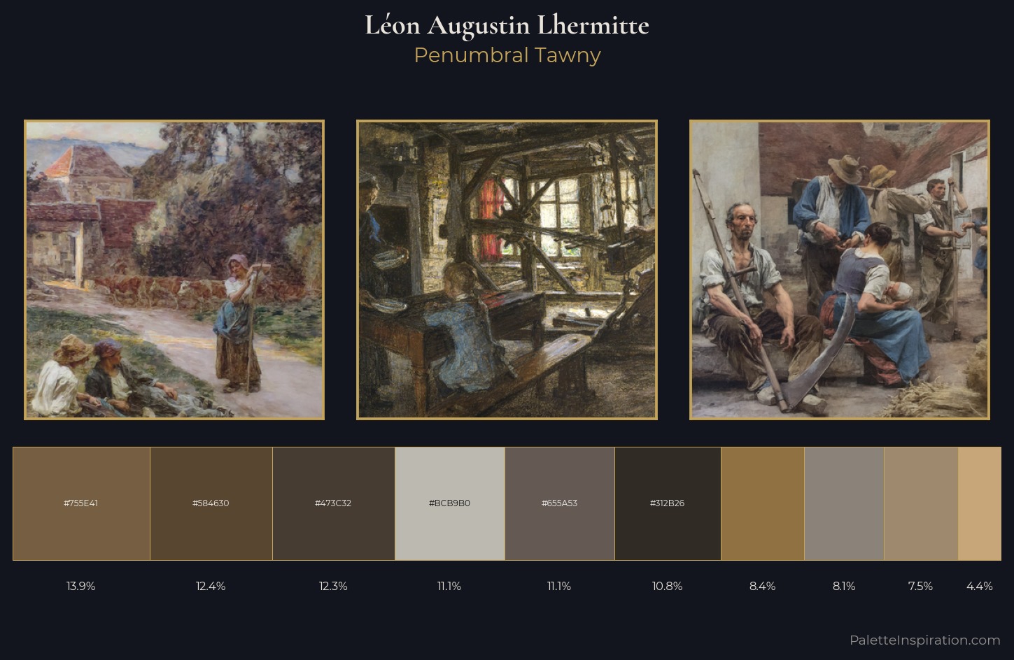 Léon Augustin Lhermitte Palette 10 — Penumbral Tawny